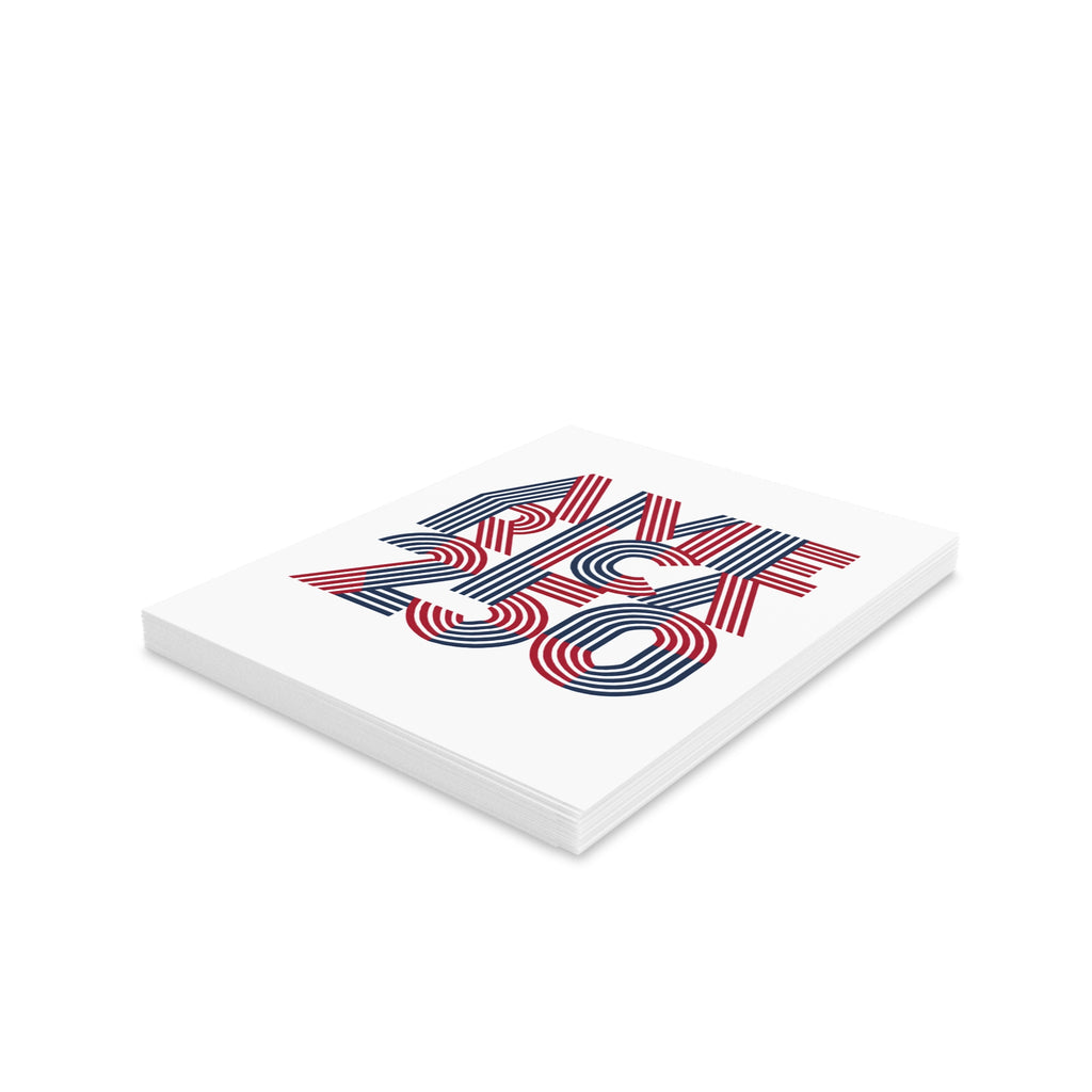 America 250 striped typography Greeting Card | 4th of July, Independence Day