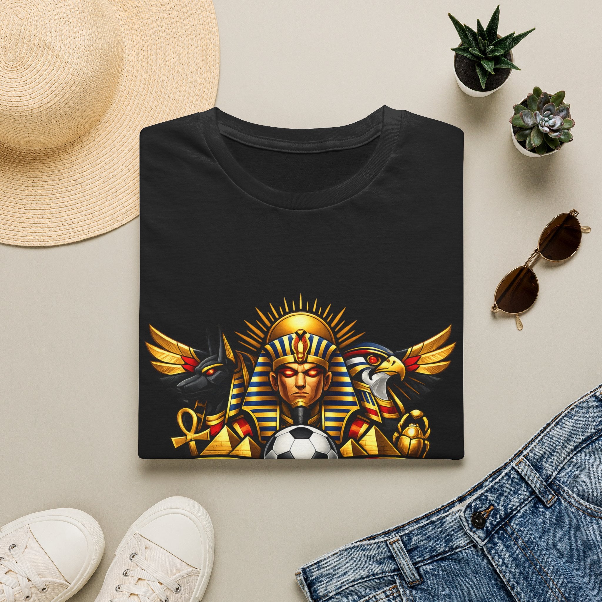 FIFA 2026 Pharaoh Soccer Crest T‑Shirt — Egyptian Football Graphic Tee - Oryggy