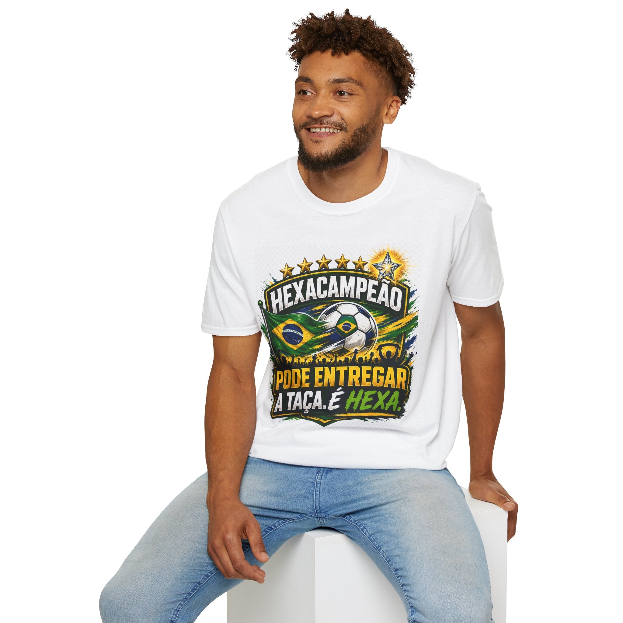 FIFA World Cup 2026 Hexacampeão Personalized Soccer T-Shirt — Brazilian Flag Football Fan Tee