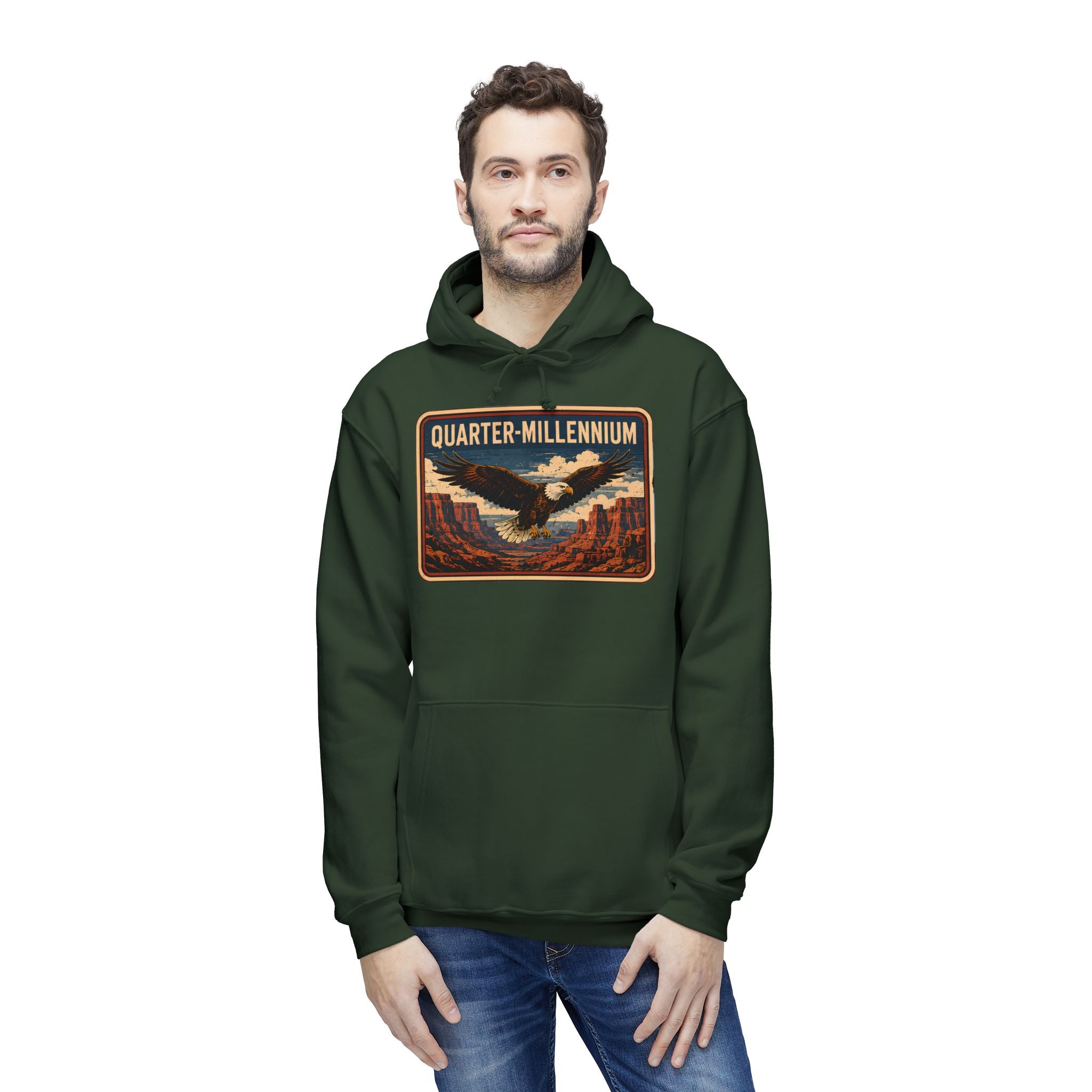 America 250 Quarter-Millennium Vintage Landscape Hoodie — Made in USA