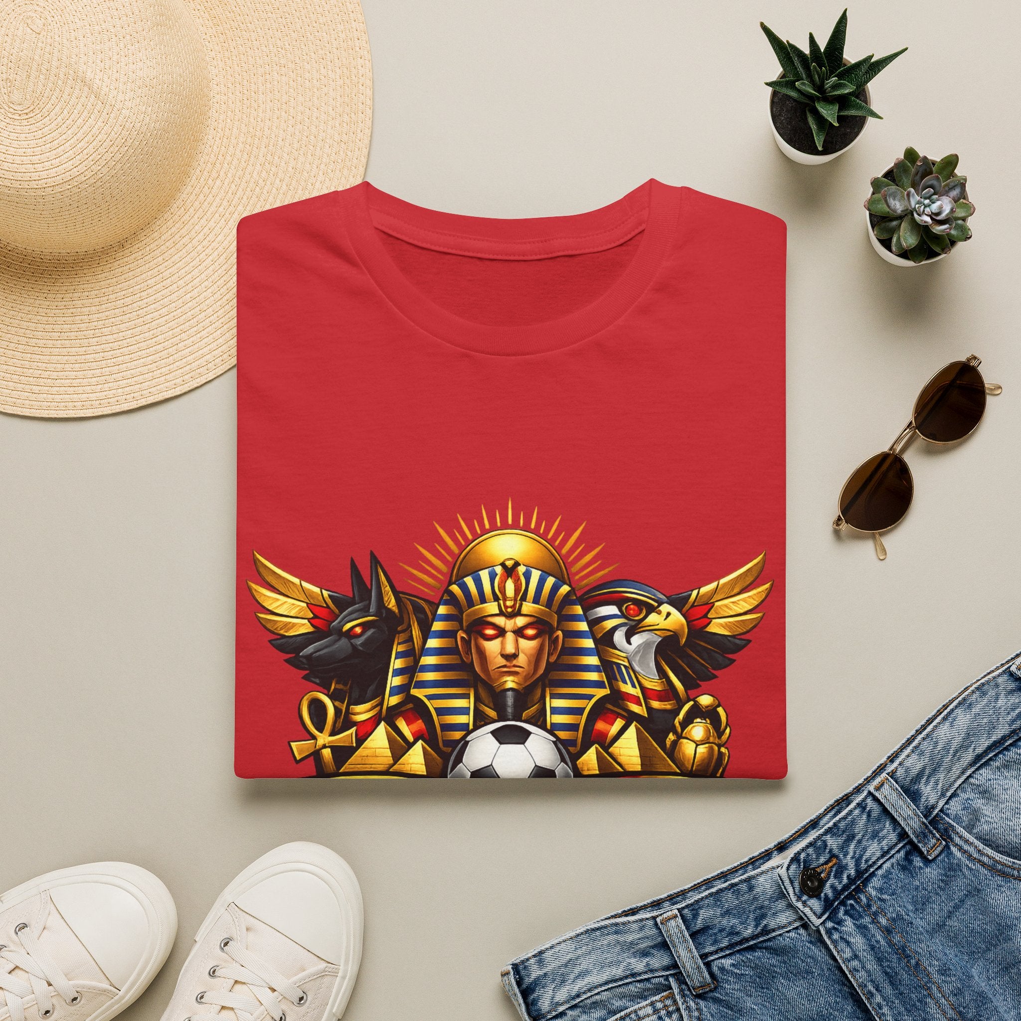 FIFA 2026 Pharaoh Soccer Crest T‑Shirt — Egyptian Football Graphic Tee - Oryggy