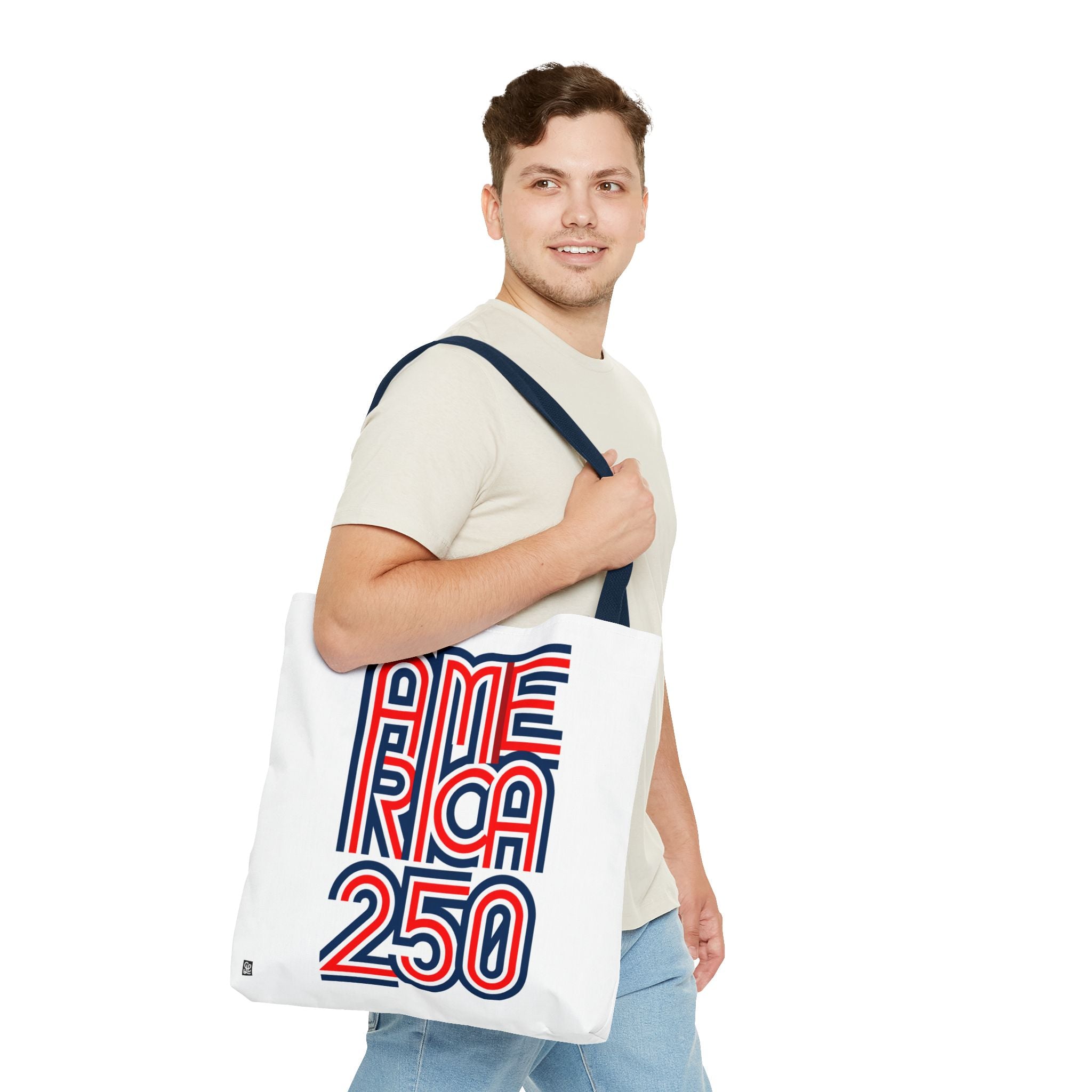 America 250 Tote Bag — Patriotic Red, White & Blue Commemorative Tote