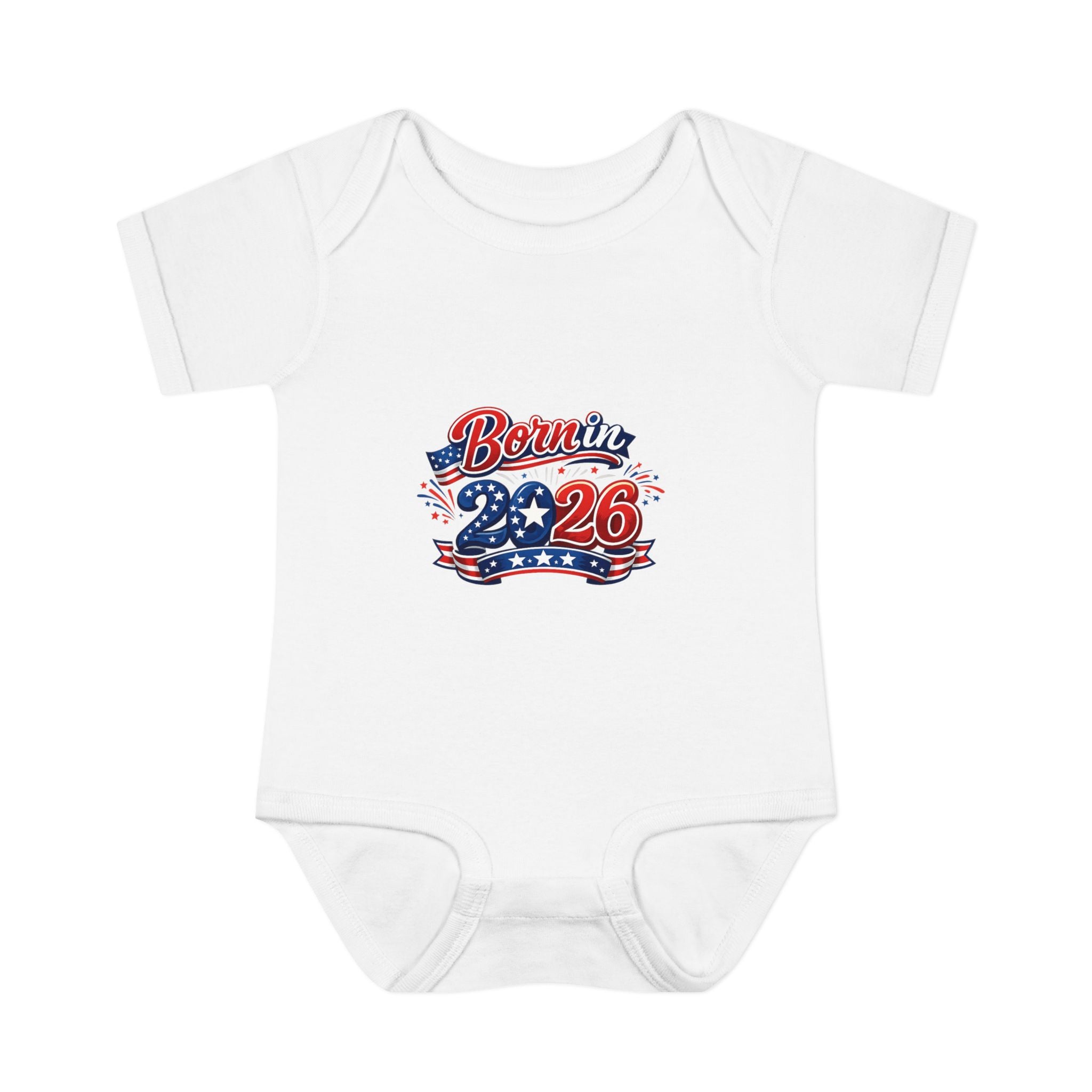 America 250 Born in 2026 Baby Bodysuit — Patriotic USA Infant Onesie