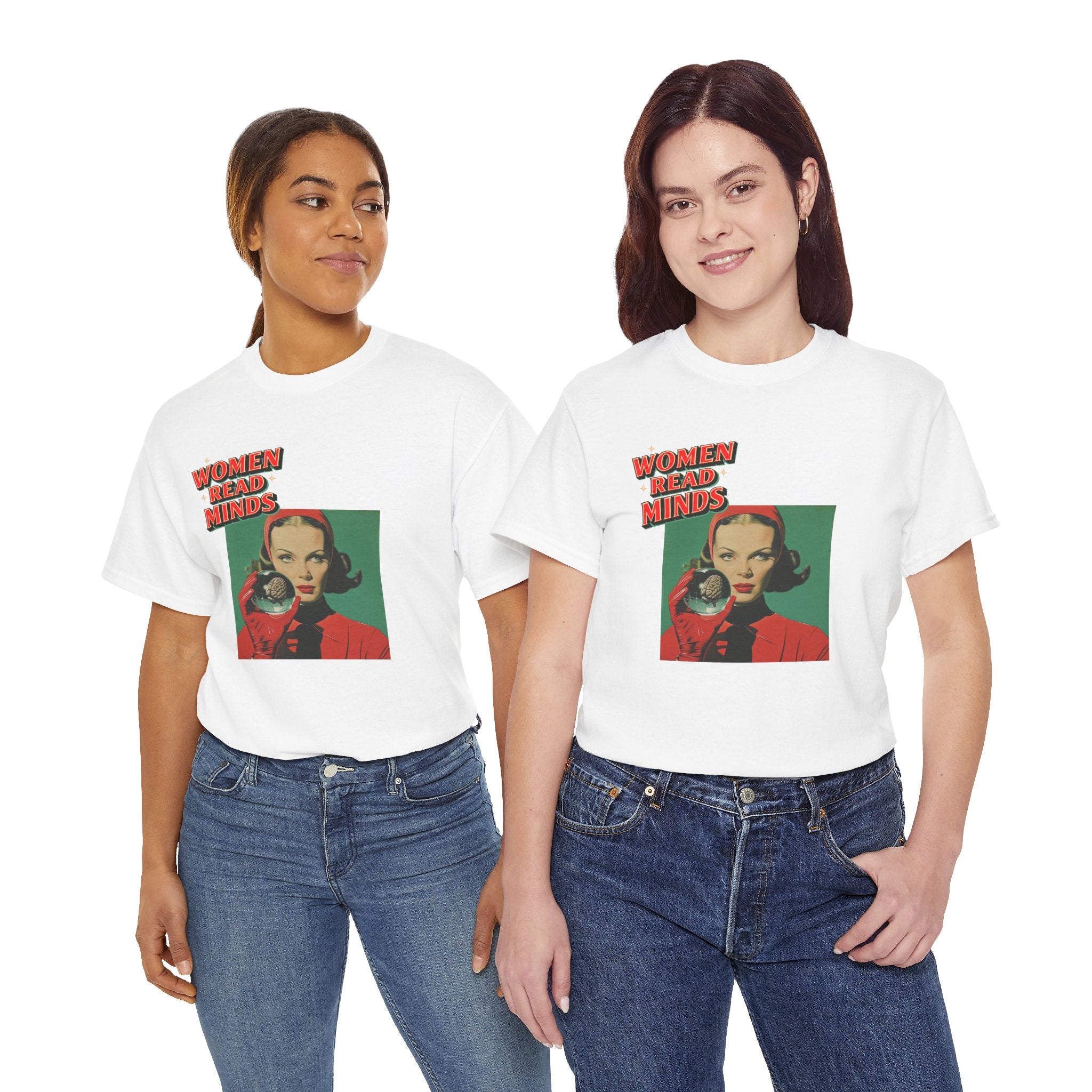 oryggy Originals Summer line Women Read Minds Tee — Retro Vintage Feminist Graphic T-Shirt