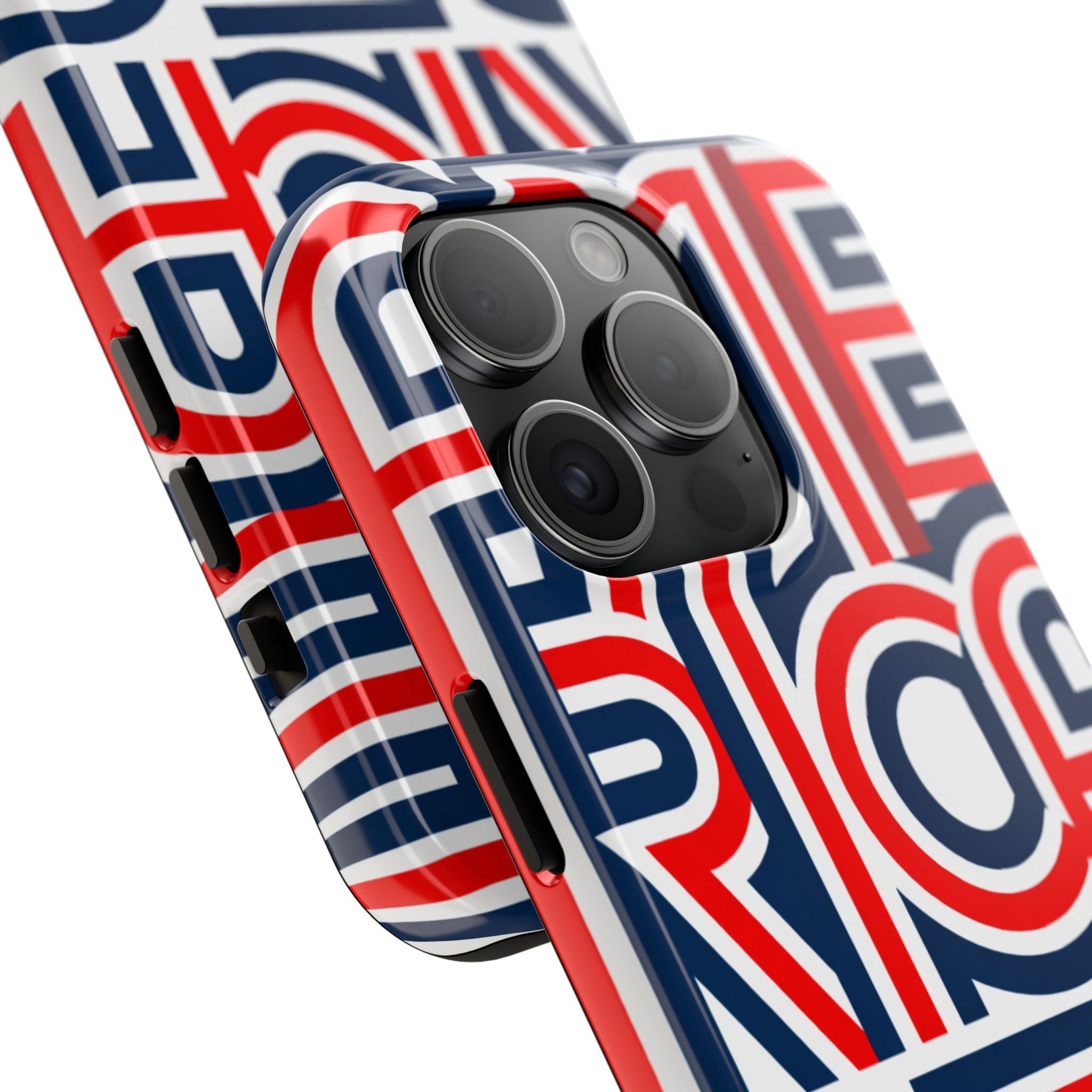 Patriotic 'America 250' Tough Phone Case – Red, White & Blue Retro Typography