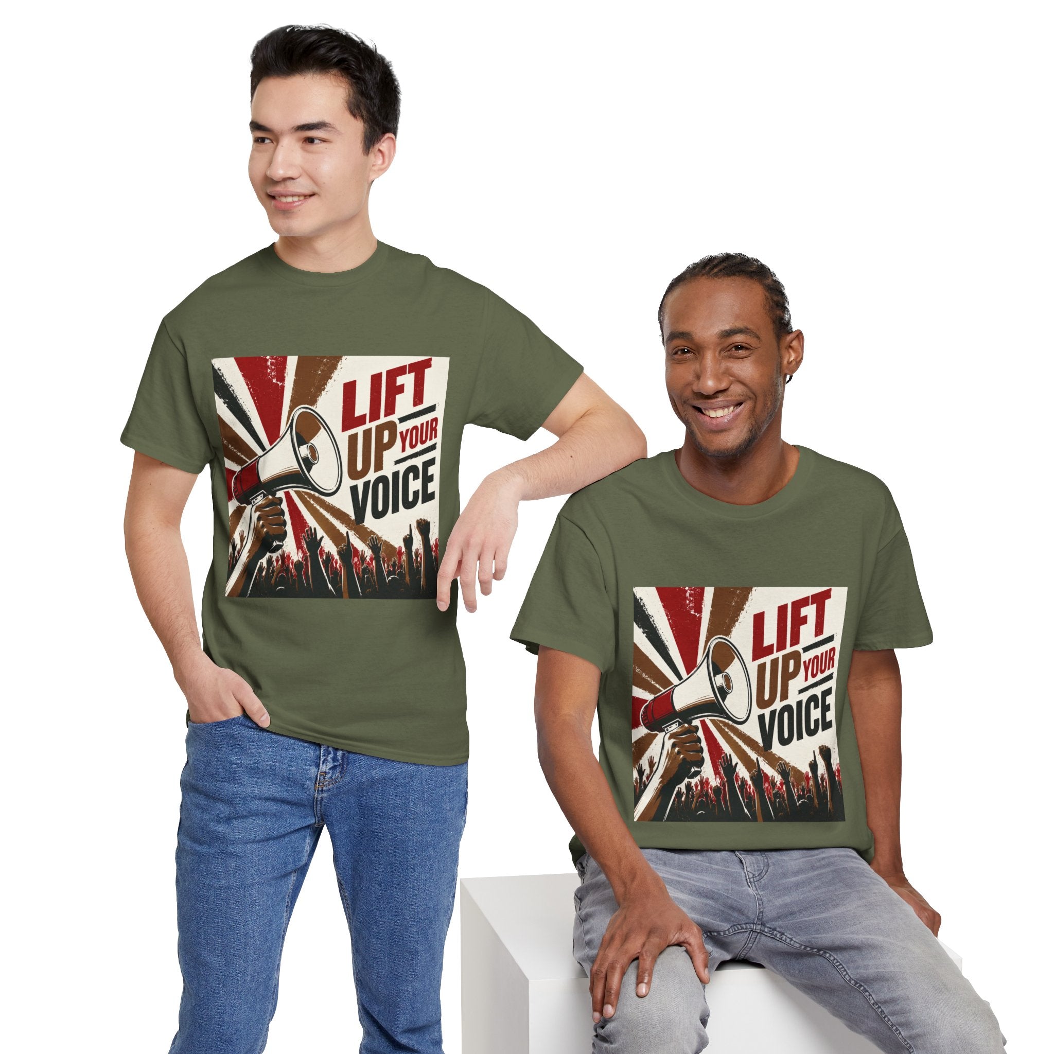 oryggy Originals Summer line Lift Up Your Voice Tee — Protest Megaphone Graphic T-Shirt