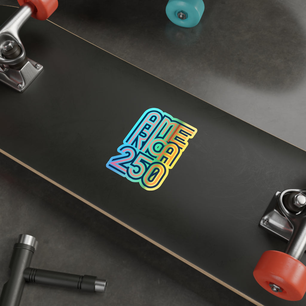 America 250 Retro Neon Typography Sticker | Holographic Die-cut Sticker