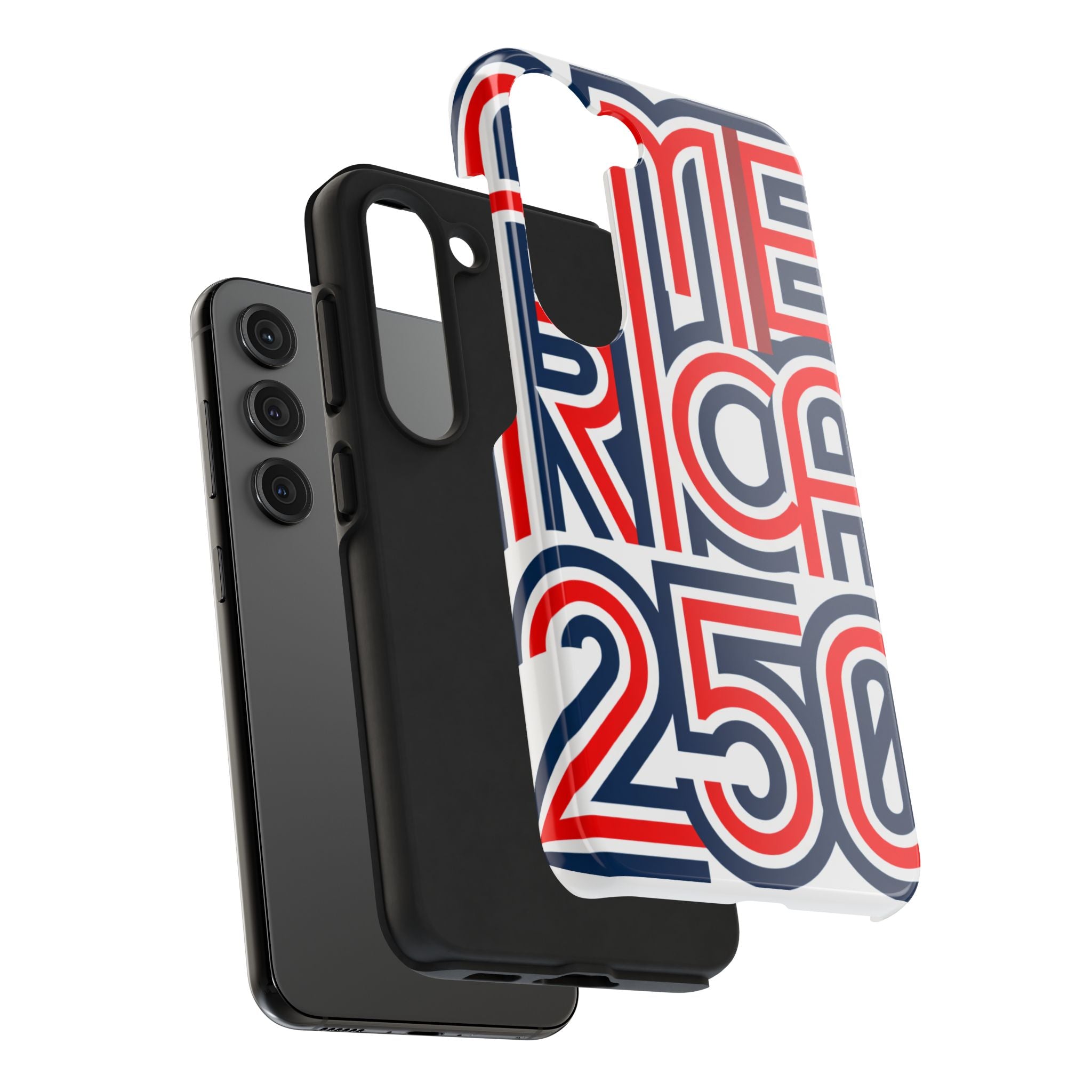 Patriotic 'America 250' Tough Phone Case – Red, White & Blue Retro Typography