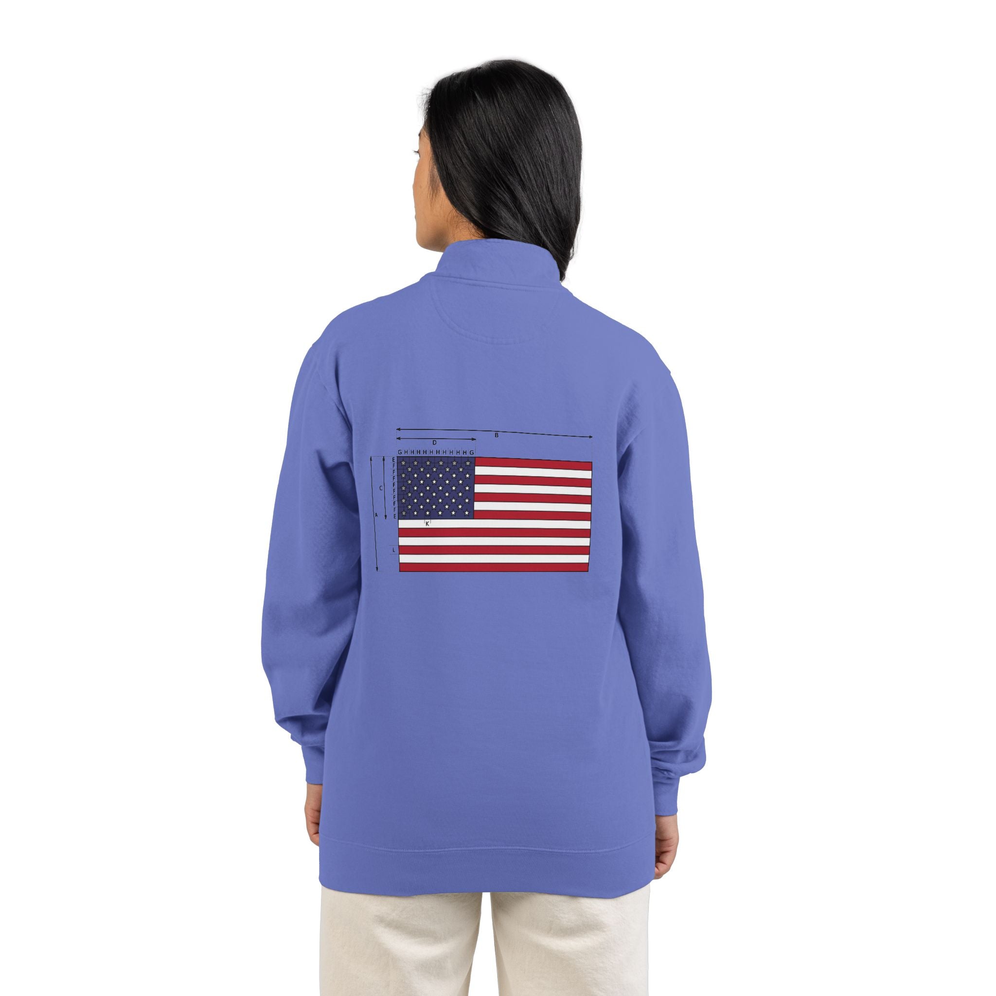Quarter-Zip Sweatshirt — American Flag '250' Chest Logo
