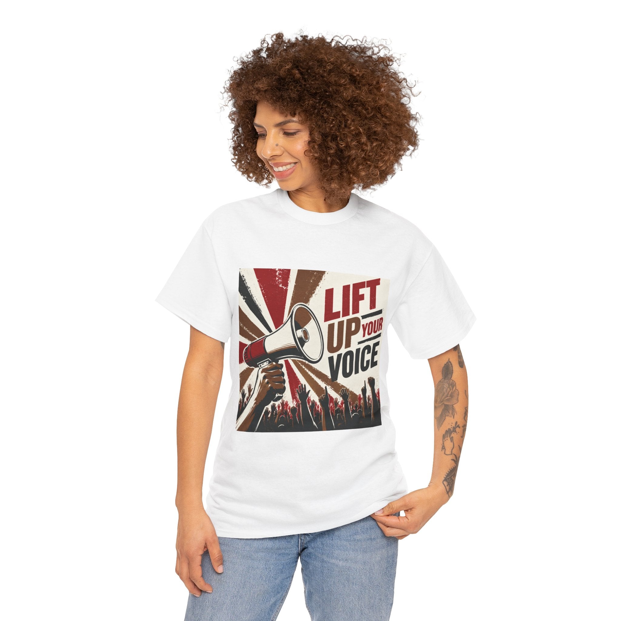 oryggy Originals Summer line Lift Up Your Voice Tee — Protest Megaphone Graphic T-Shirt