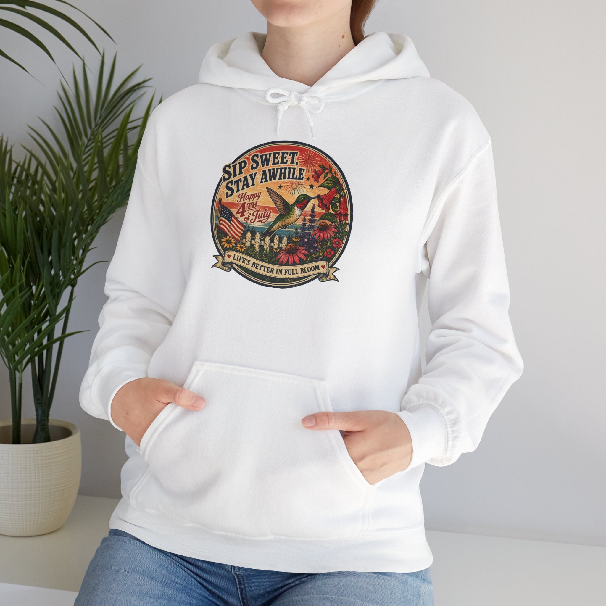 oryggy - america-250-unisex-heavy-blend™-hooded-sweatshirt-hummingbird-tee - Vintage Patriotic Apparel