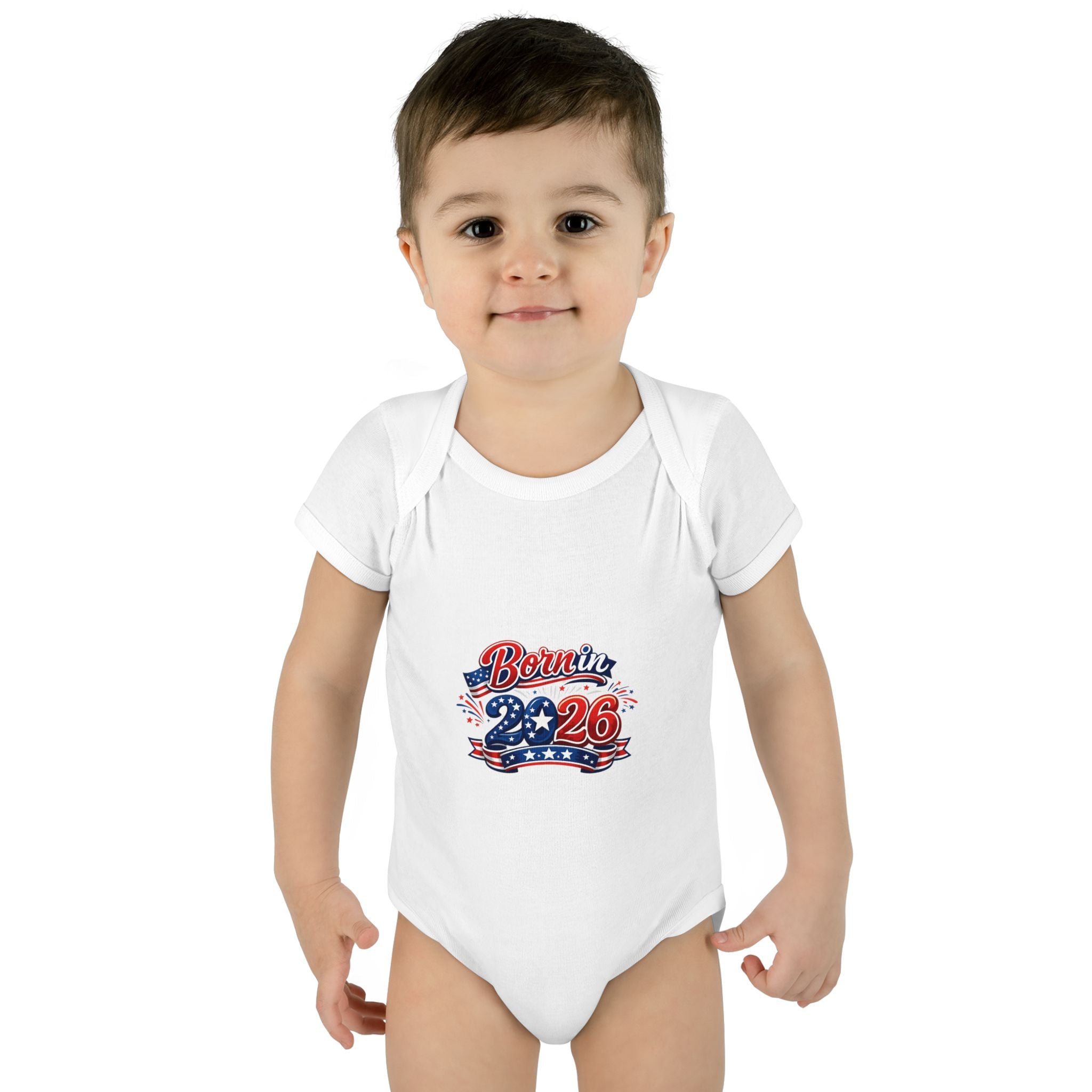 America 250 Personalized Baby Bodysuit - 'Bernin 2026' Patriotic Infant One-Piece (Custom Back Text)