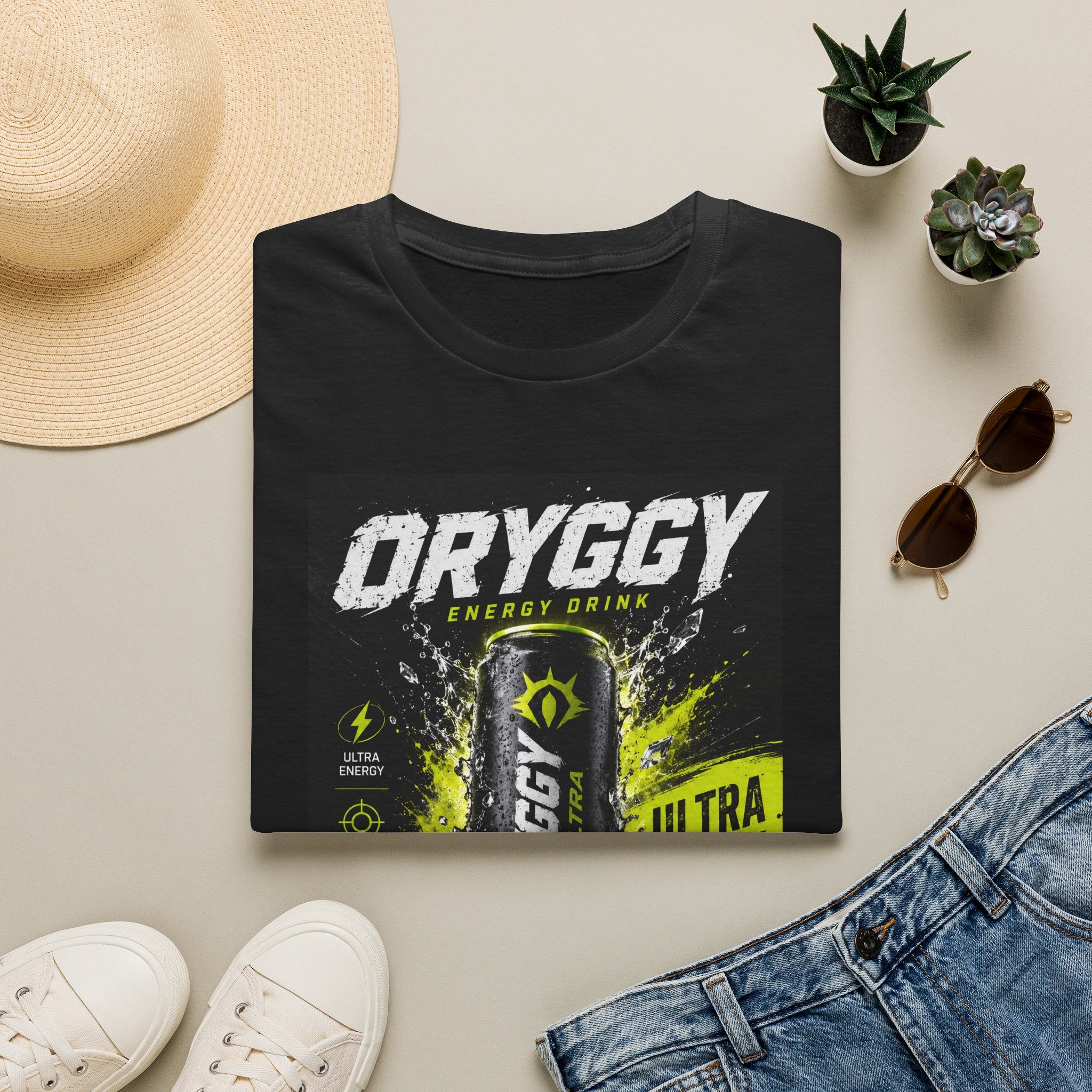 oryggy Originals Summer line Energy Drink T-Shirt — Neon Can Graphic Tee