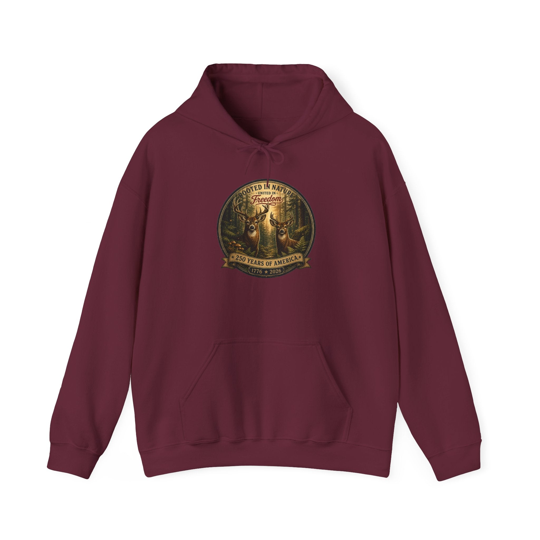 oryggy - america-250-unisex-heavy-blend™-hooded-sweatshirt-rooted-in-nature - Vintage Patriotic Apparel