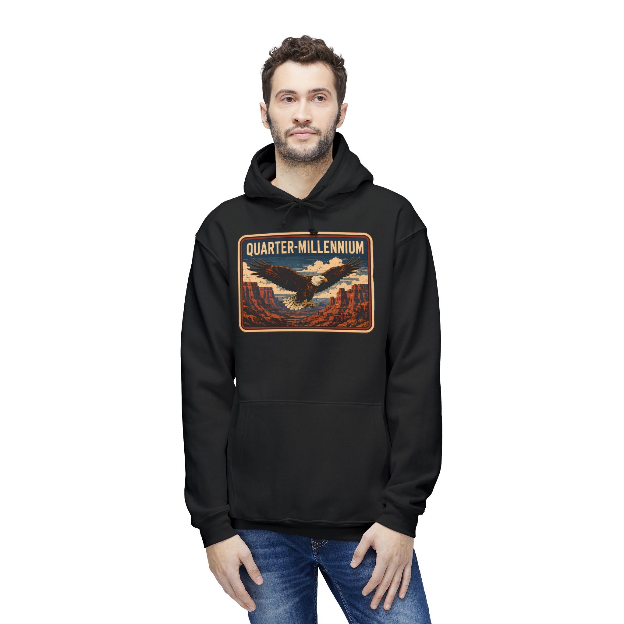 America 250 Quarter-Millennium Vintage Landscape Hoodie — Made in USA