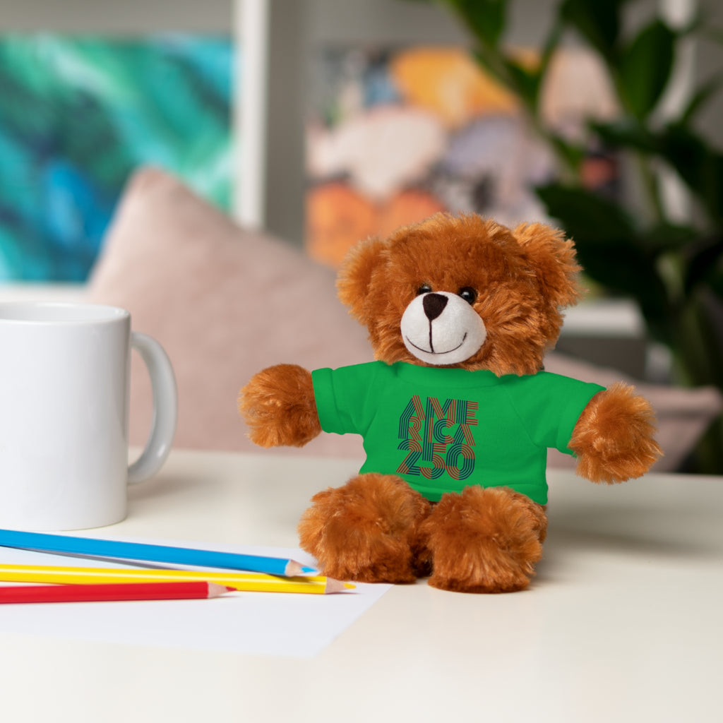 America 250 Teddy Bear plush | Patriotic stuffed animal with tee