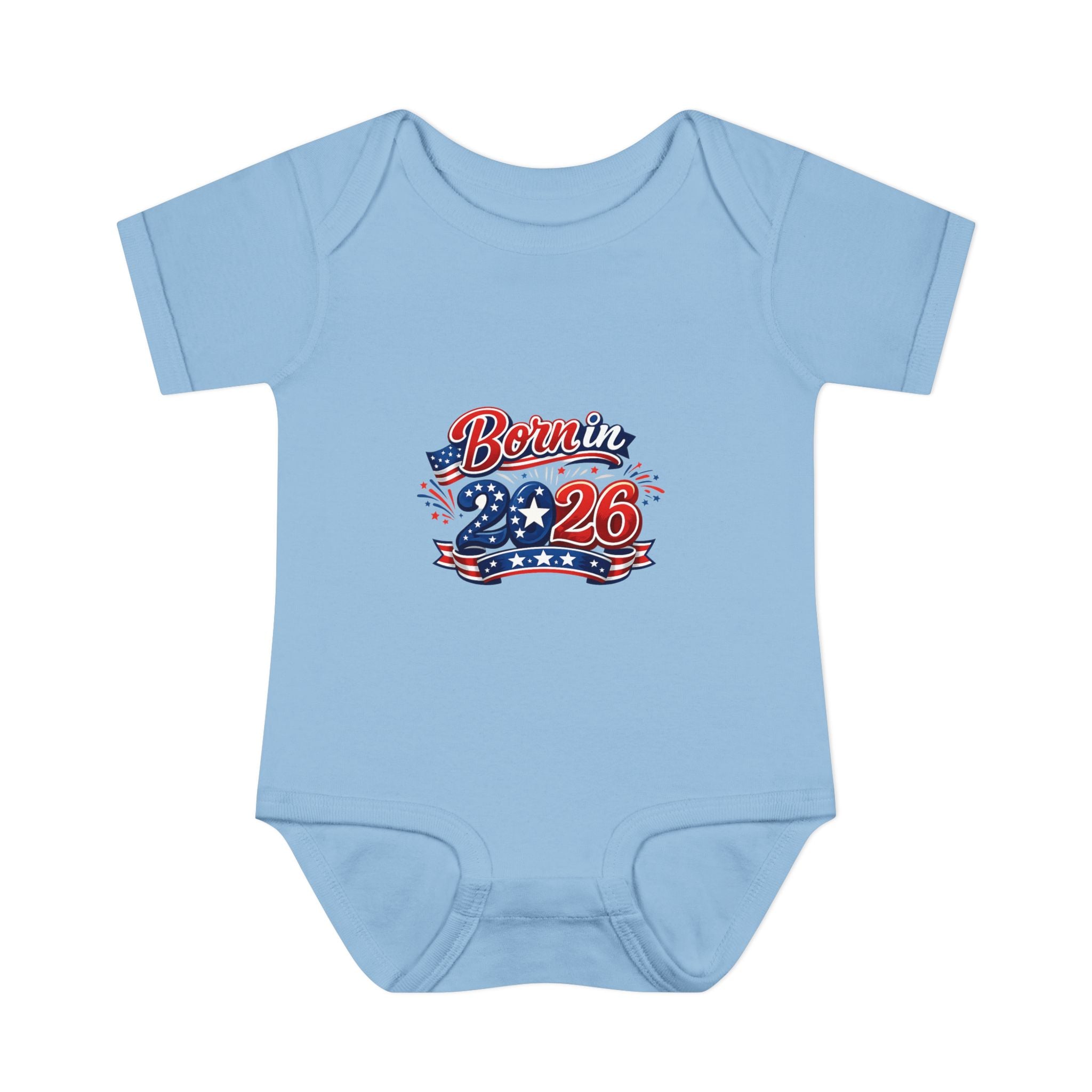 America 250 Born in 2026 Baby Bodysuit — Patriotic USA Infant Onesie