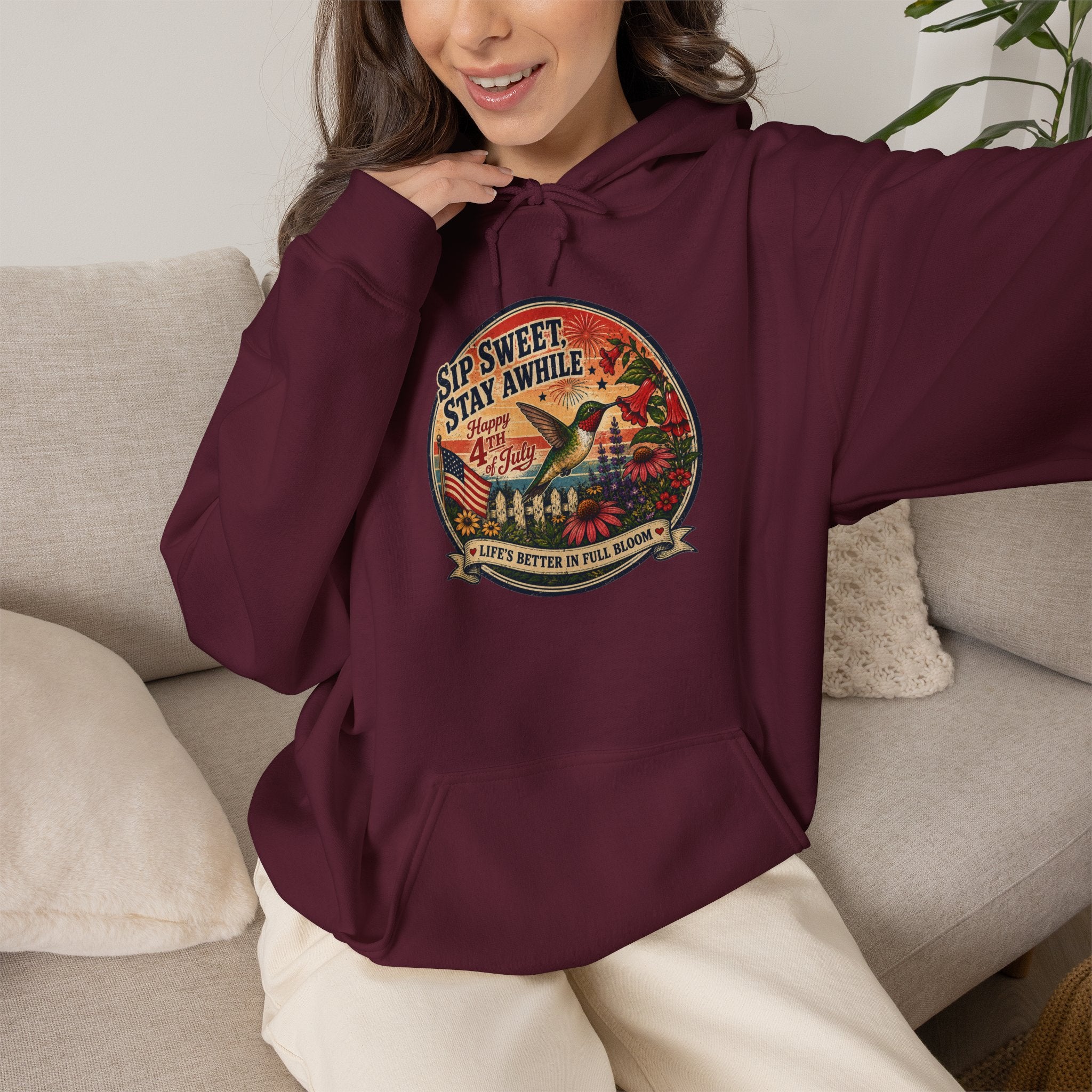 oryggy - america-250-unisex-heavy-blend™-hooded-sweatshirt-hummingbird-tee - Vintage Patriotic Apparel