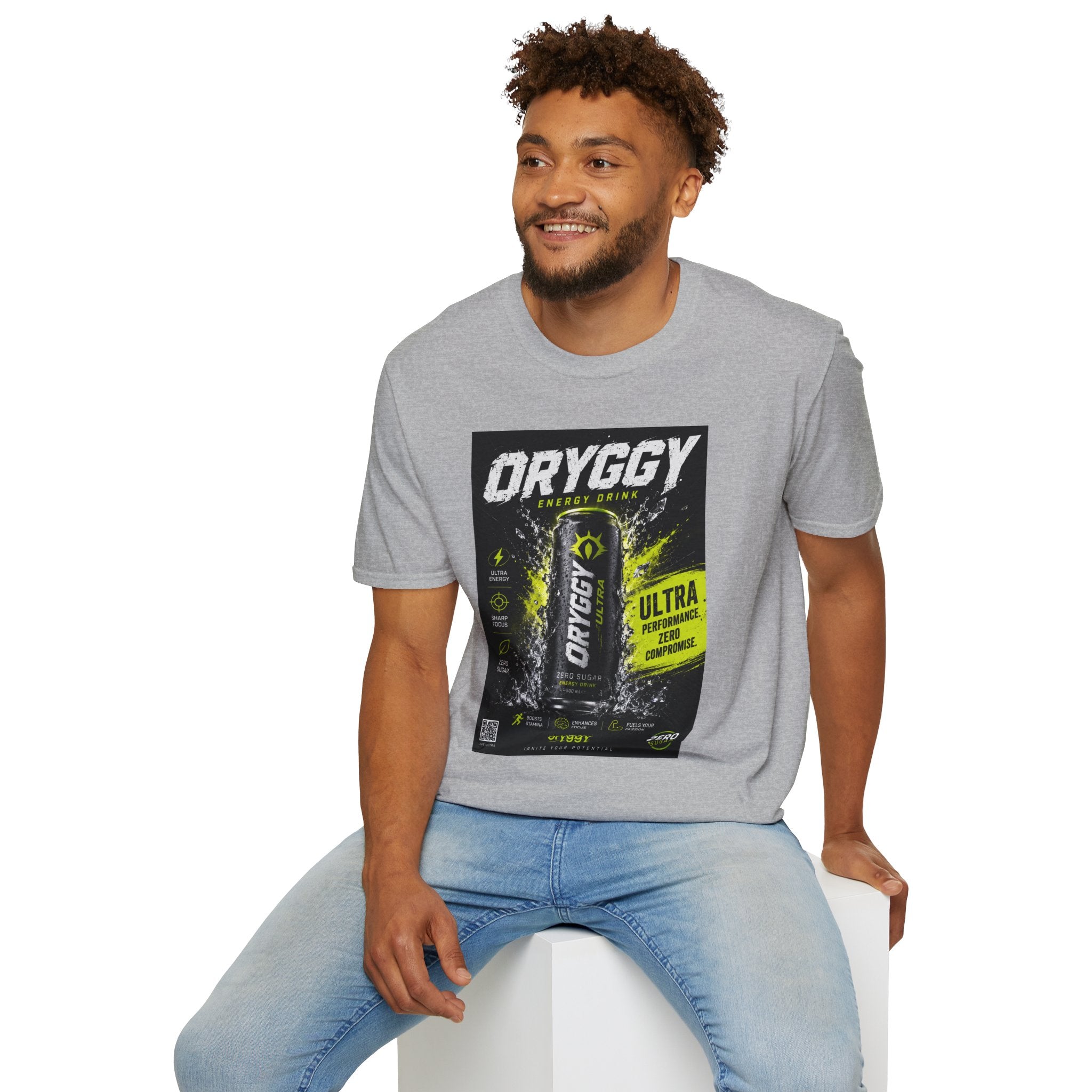 oryggy Originals Summer line Energy Drink T-Shirt — Neon Can Graphic Tee