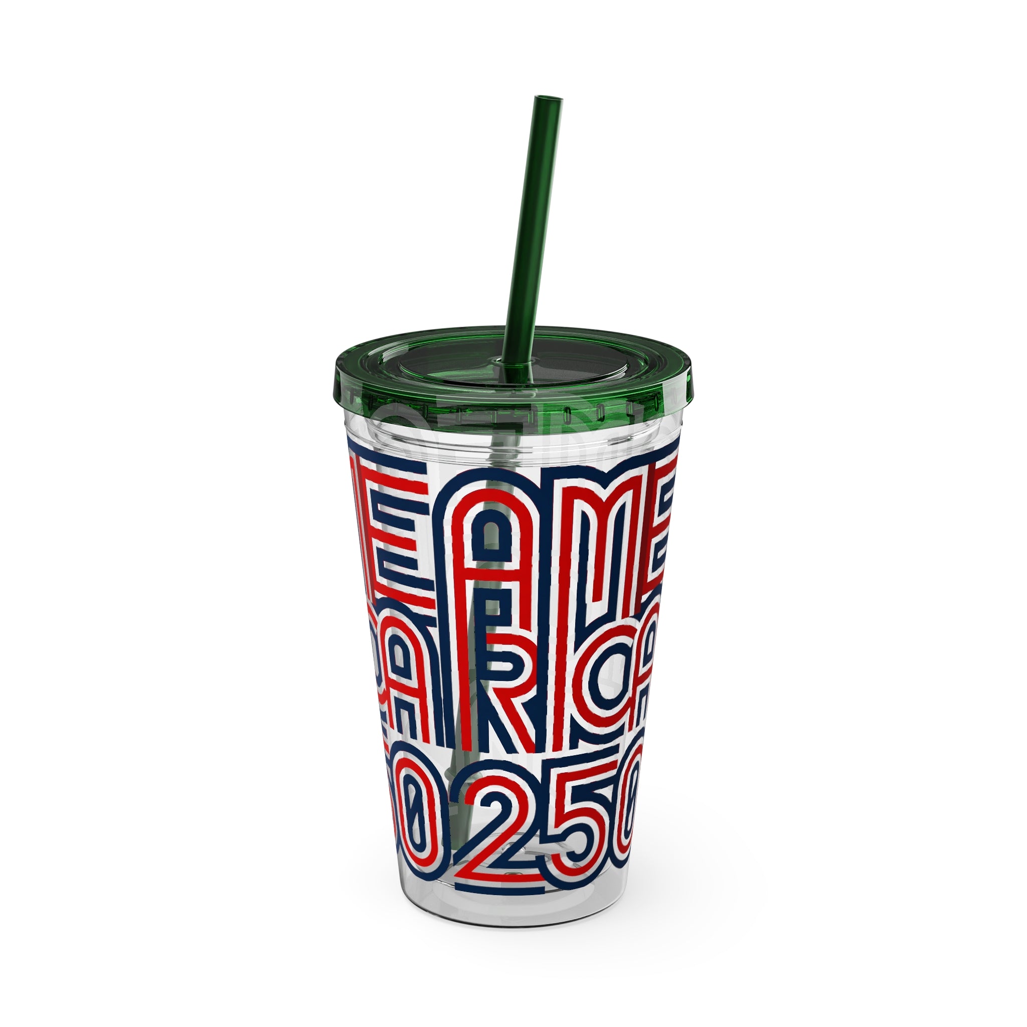 America 250 Tumbler | Patriotic Red White Blue Straw Cup