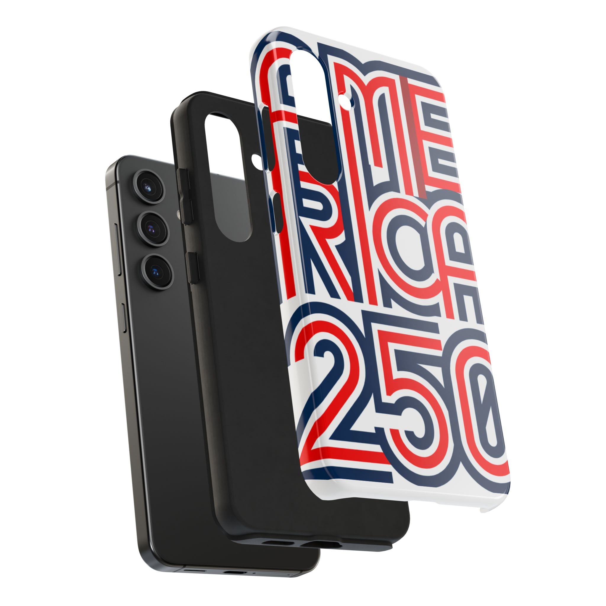 Patriotic 'America 250' Tough Phone Case – Red, White & Blue Retro Typography