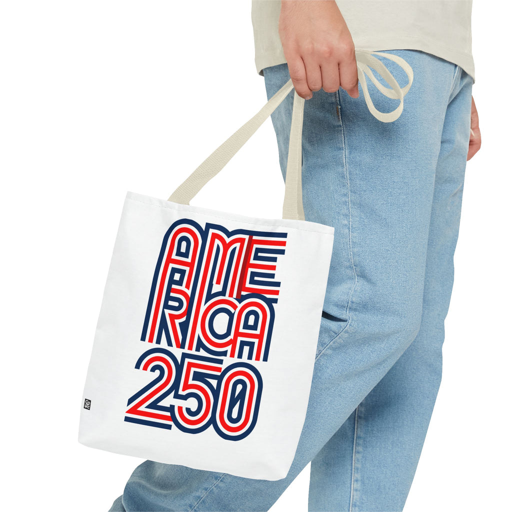 America 250 Tote Bag — Patriotic Red, White & Blue Commemorative Tote