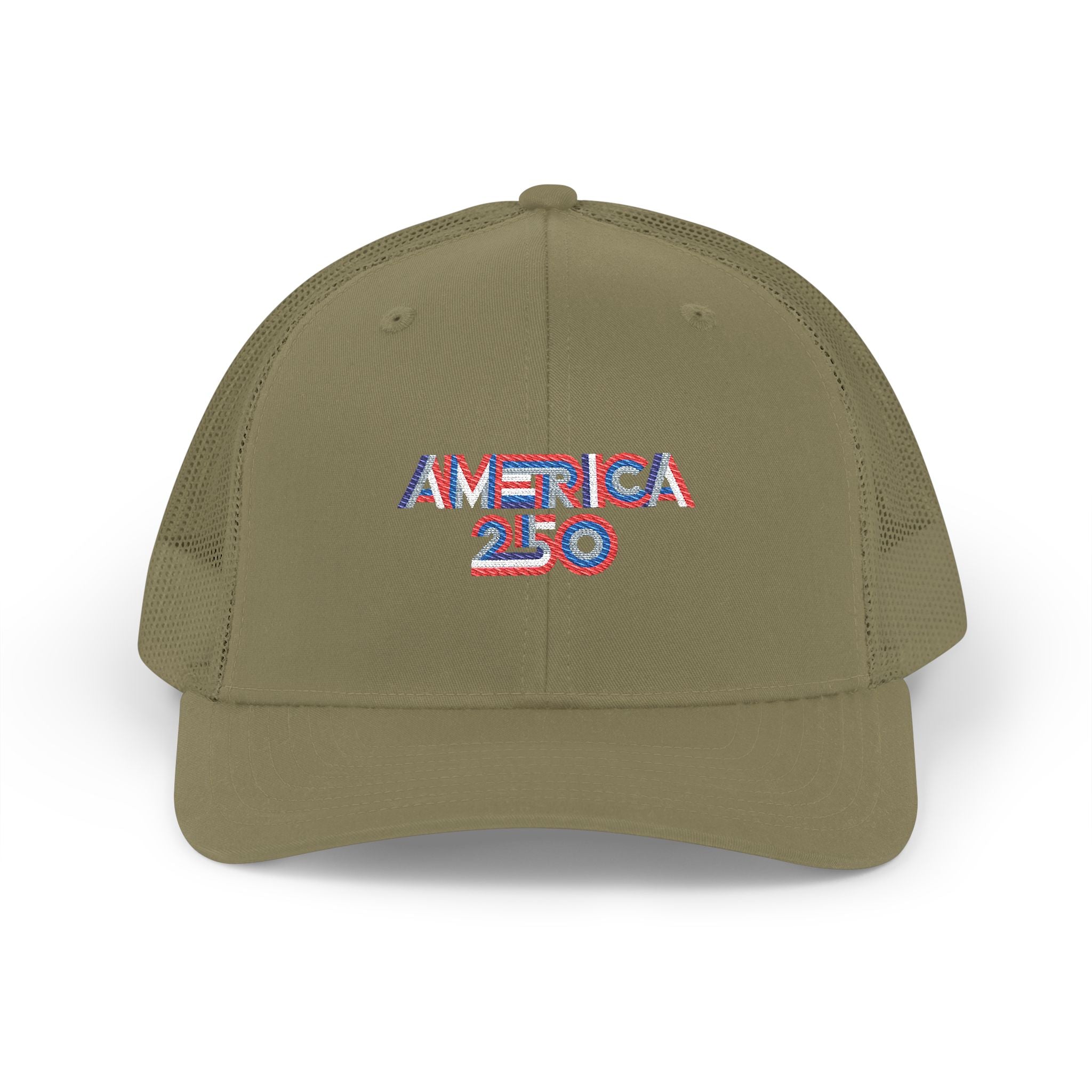 America 250 Trucker Cap — Patriotic Snapback Mesh Hat for 250th Anniversary
