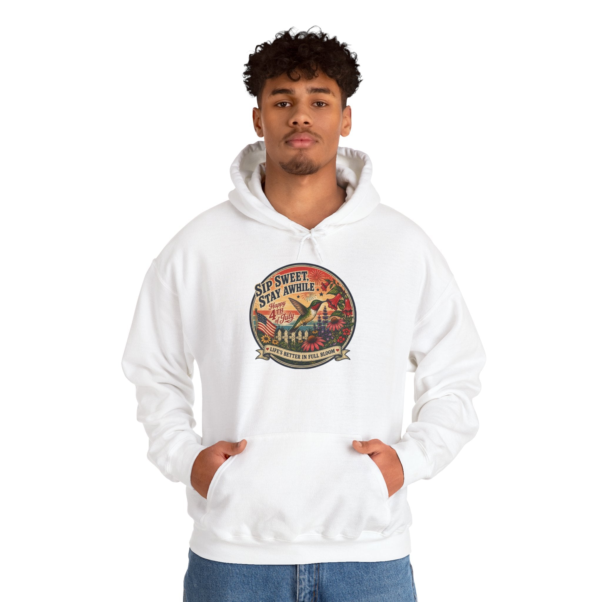 oryggy - america-250-unisex-heavy-blend™-hooded-sweatshirt-hummingbird-tee - Vintage Patriotic Apparel