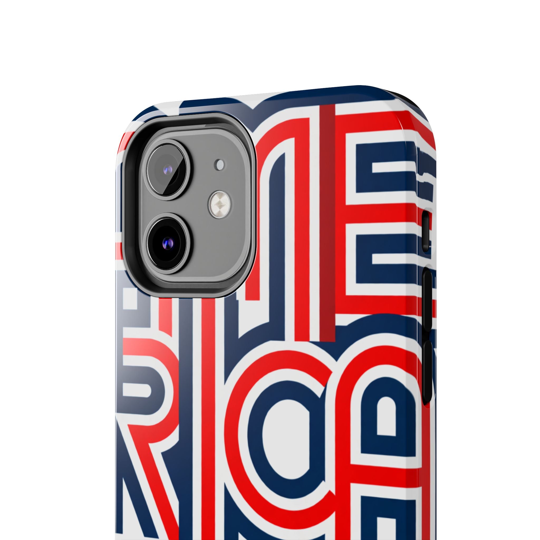 Patriotic 'America 250' Tough Phone Case – Red, White & Blue Retro Typography