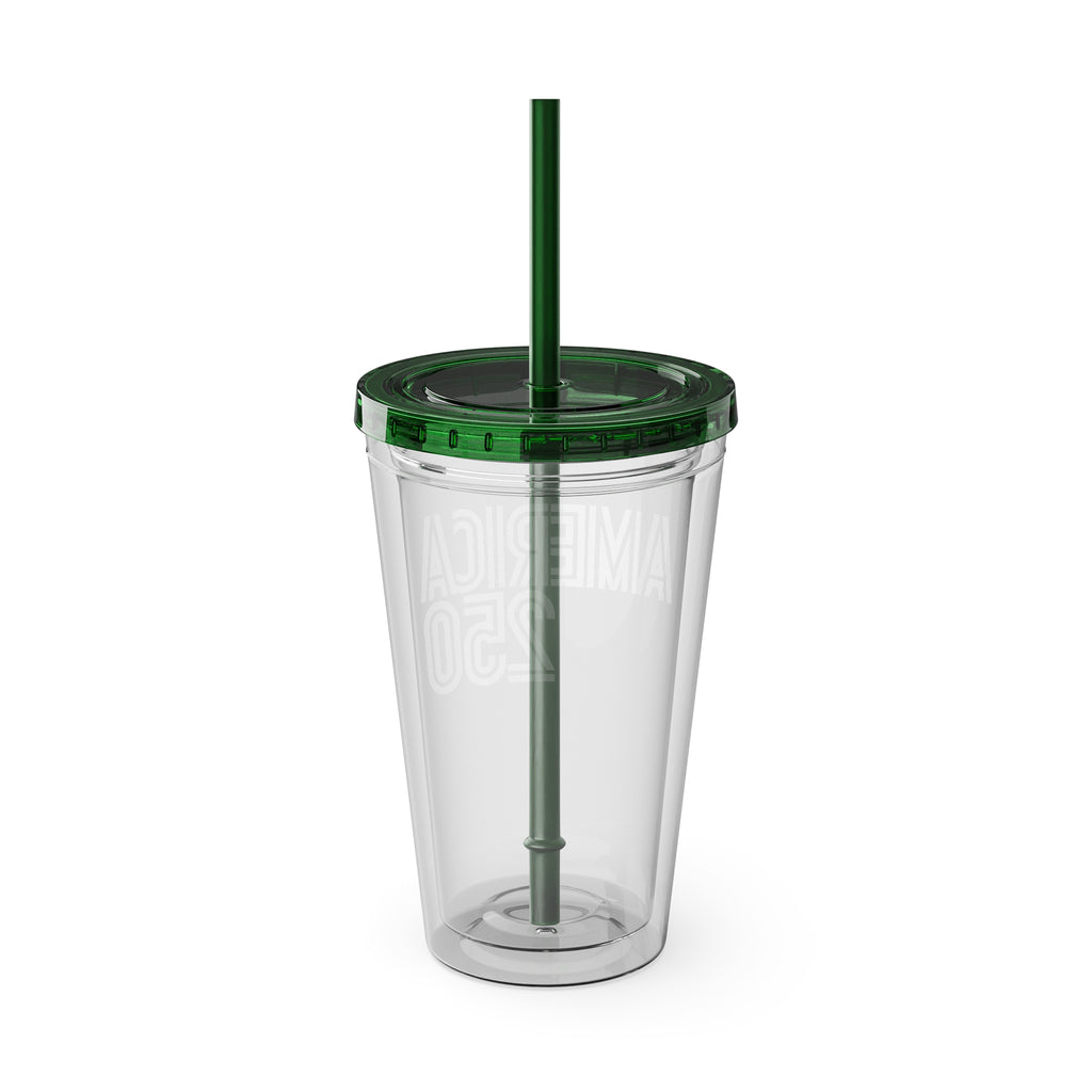 America 250 Tumbler | 16oz Clear Straw Cup