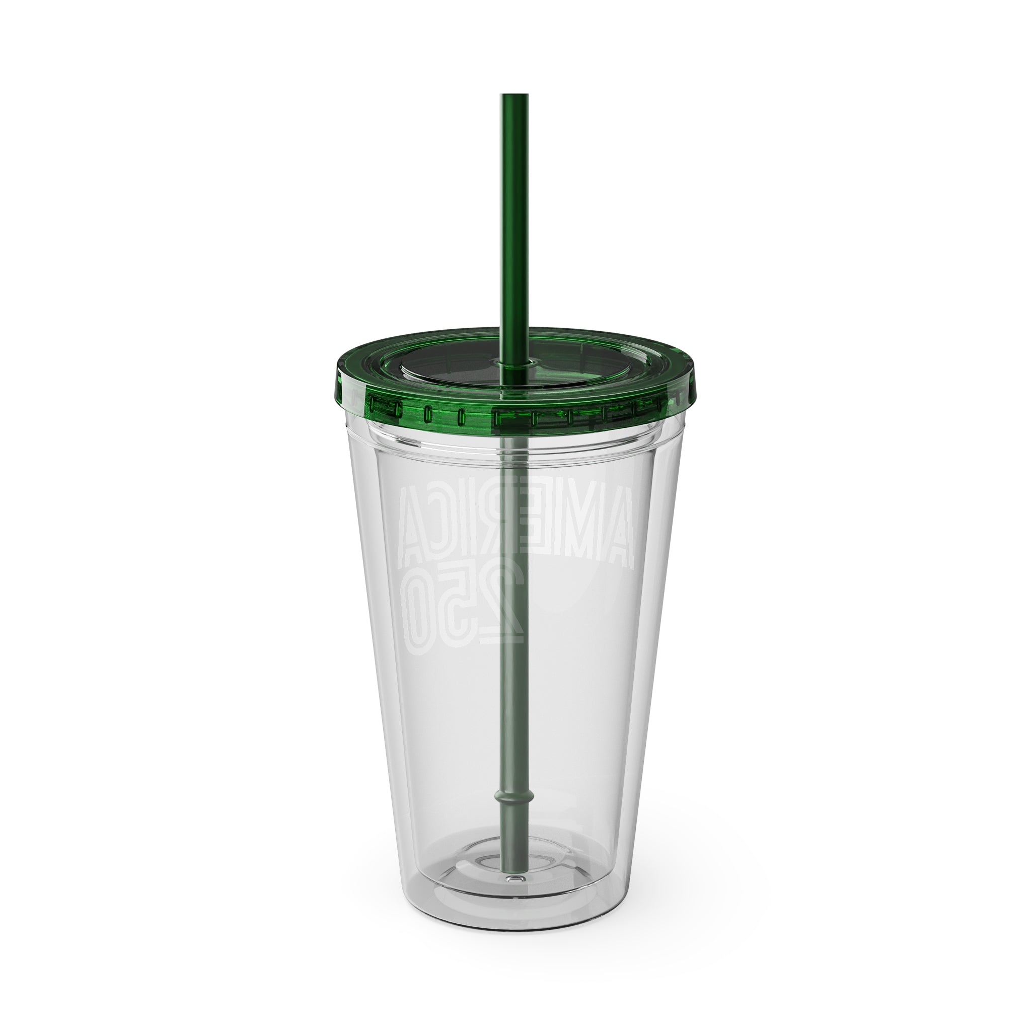 America 250 Tumbler | 16oz Clear Straw Cup