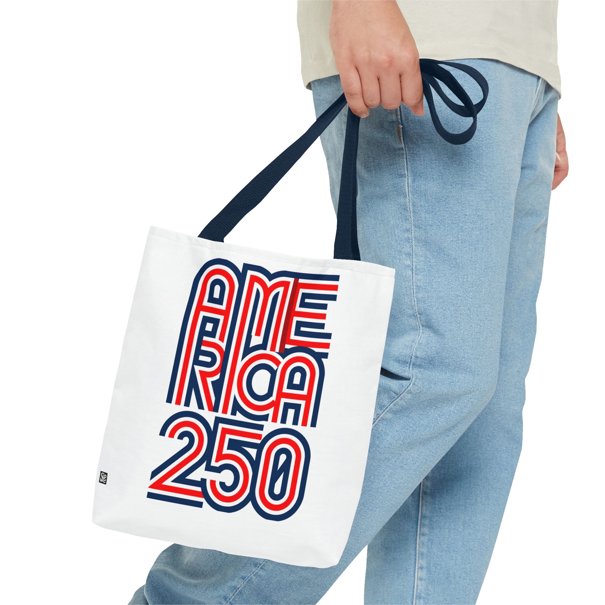 America 250 Tote Bag — Patriotic Red, White & Blue Commemorative Tote