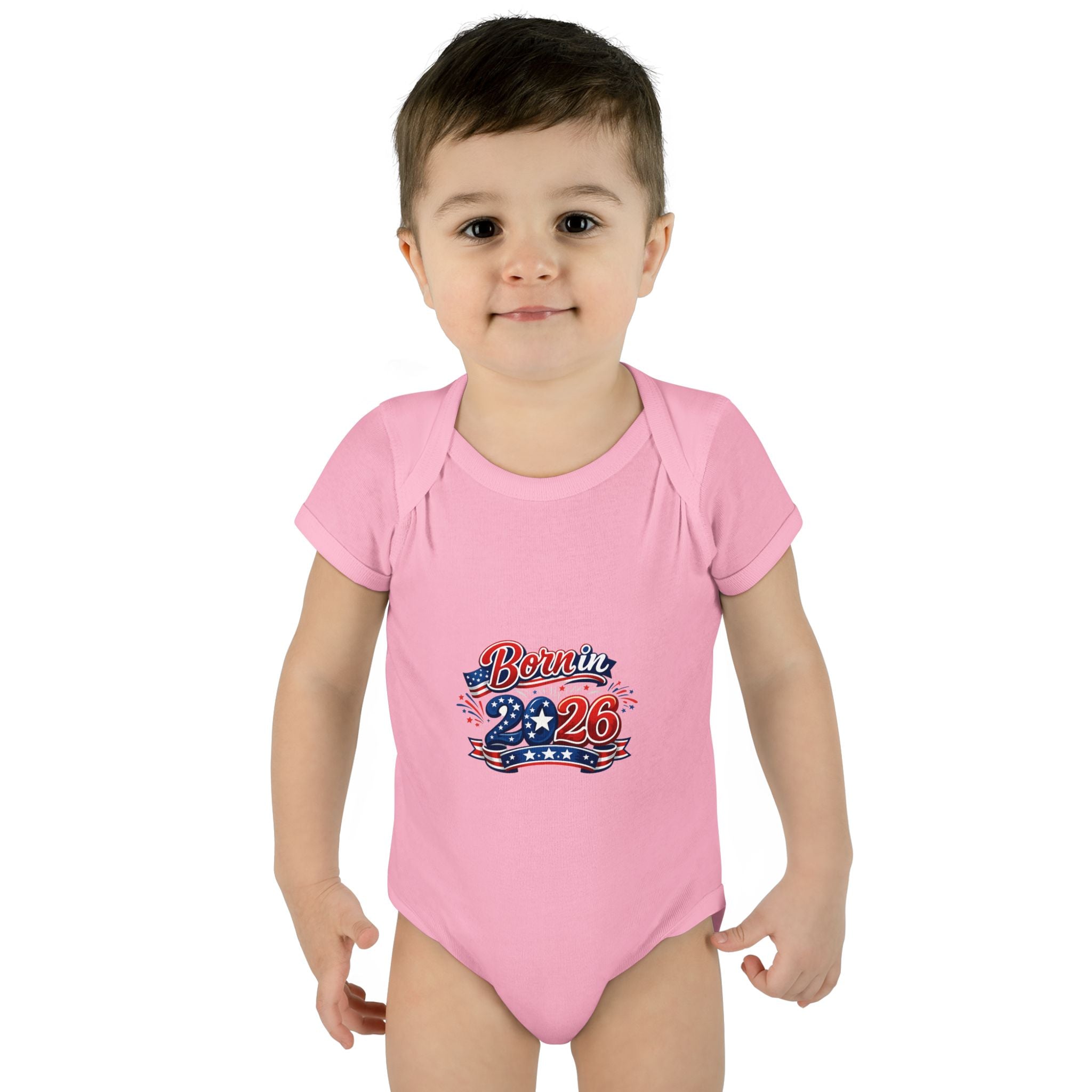 America 250 Personalized Baby Bodysuit - 'Bernin 2026' Patriotic Infant One-Piece (Custom Back Text)