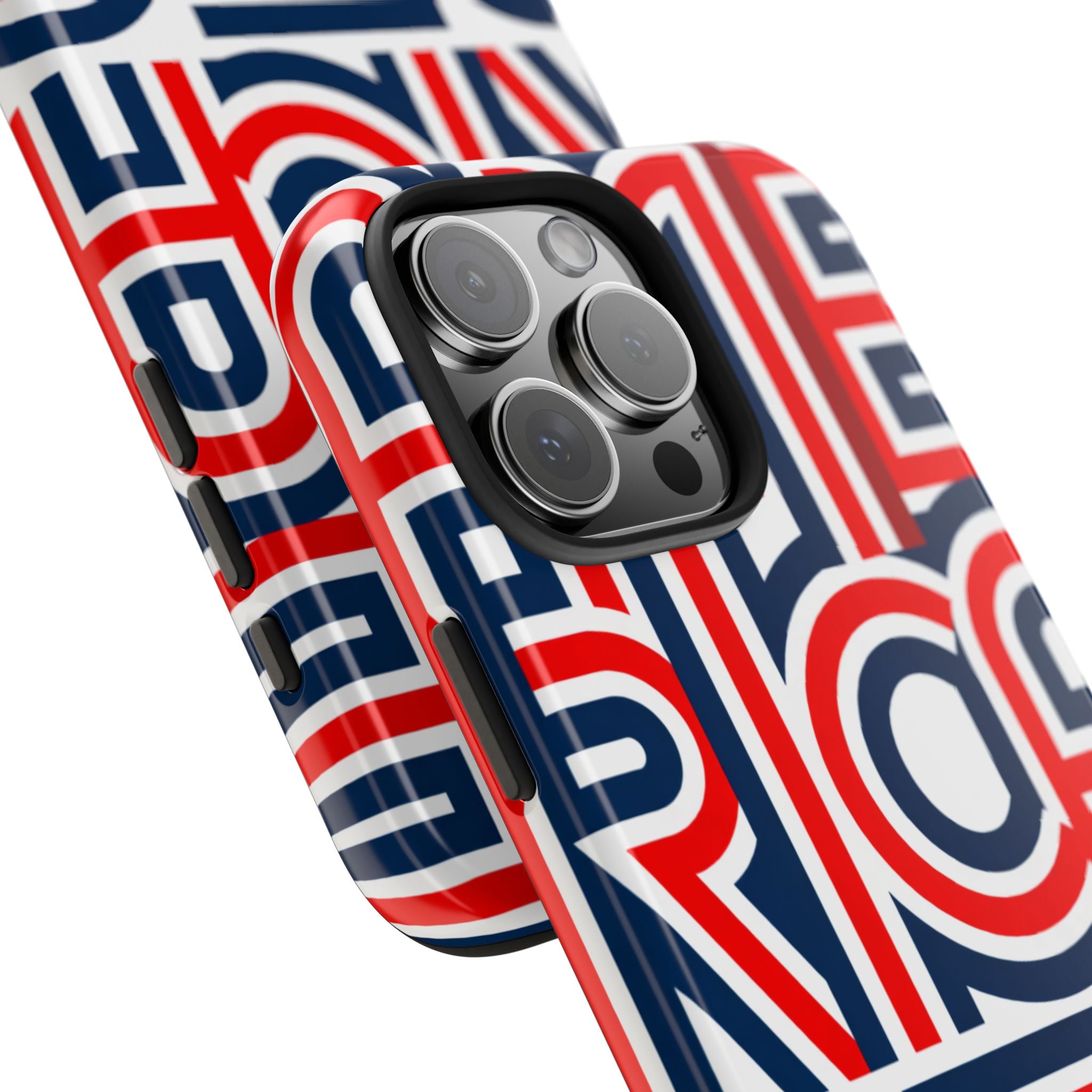Patriotic 'America 250' Tough Phone Case – Red, White & Blue Retro Typography
