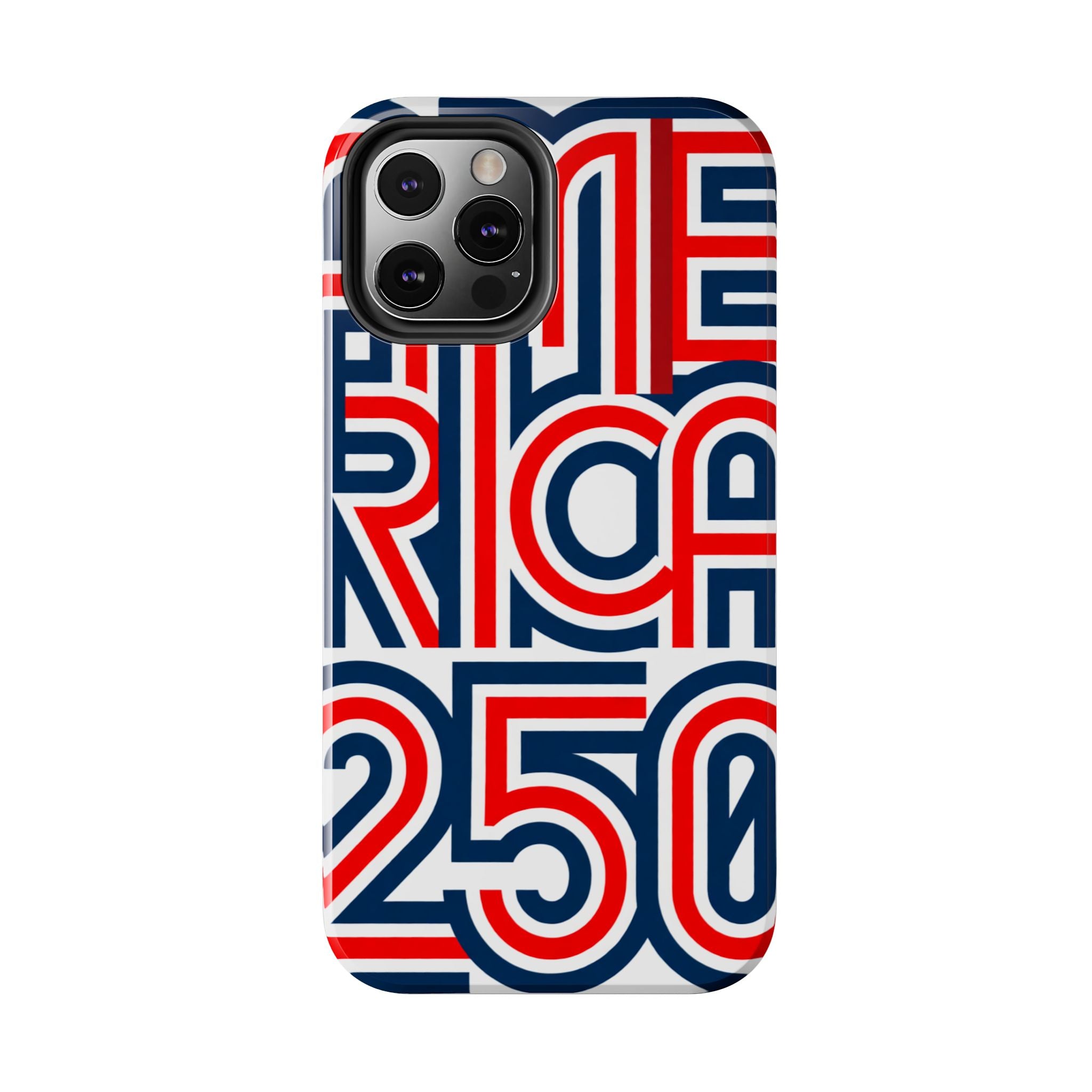 Patriotic 'America 250' Tough Phone Case – Red, White & Blue Retro Typography