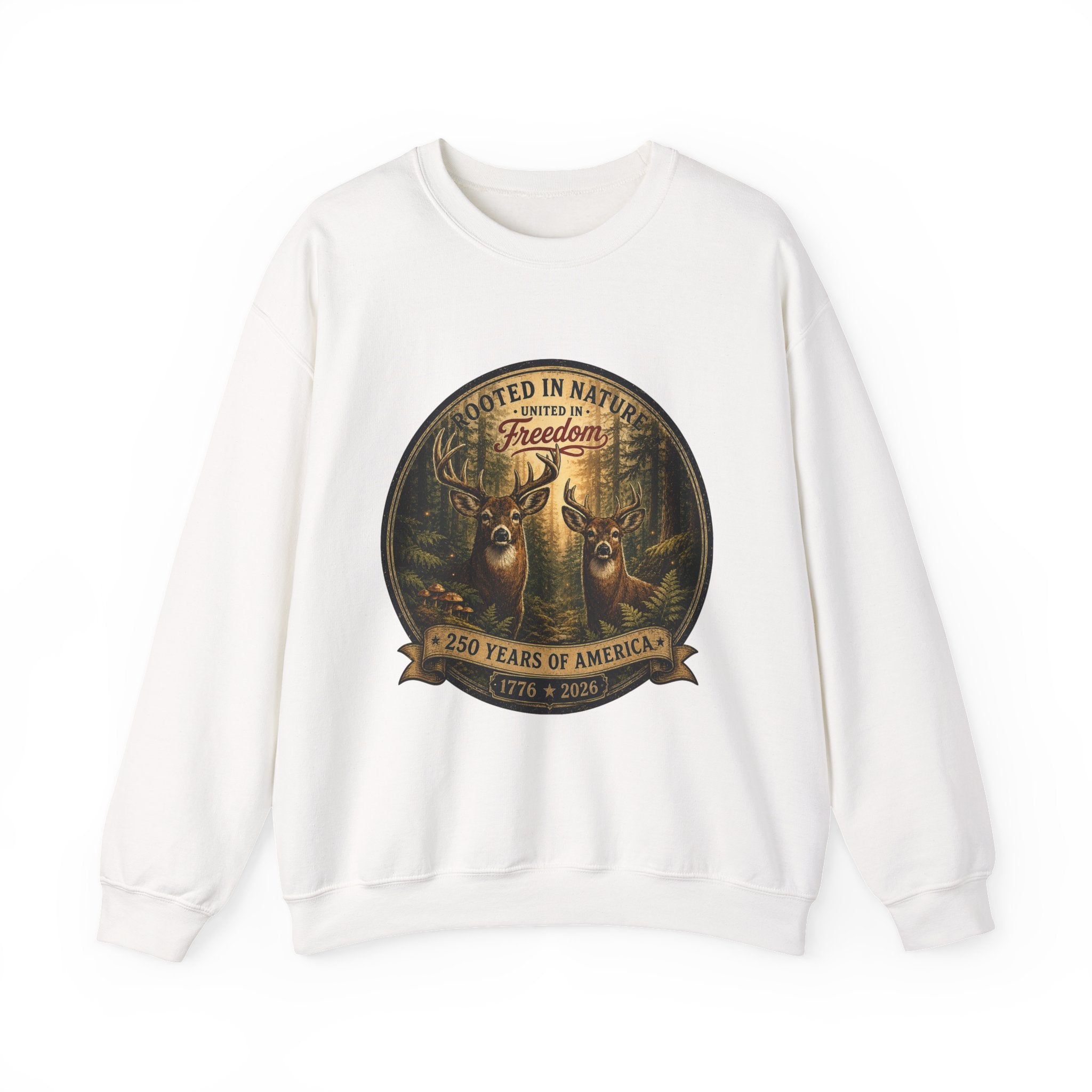 oryggy - america-250-unisex-heavy-blend™-crewneck-sweatshirt-rooted-in-nature - Vintage Patriotic Apparel