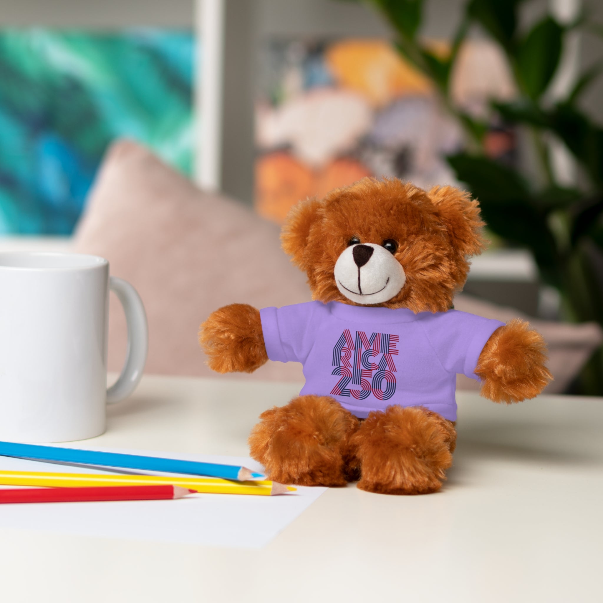 America 250 Teddy Bear plush | Patriotic stuffed animal with tee