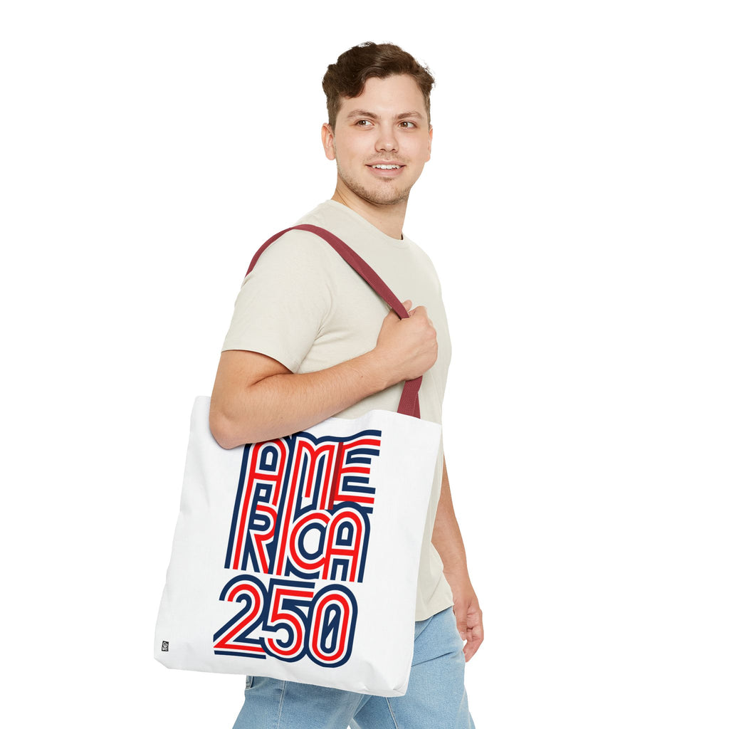 America 250 Tote Bag — Patriotic Red, White & Blue Commemorative Tote