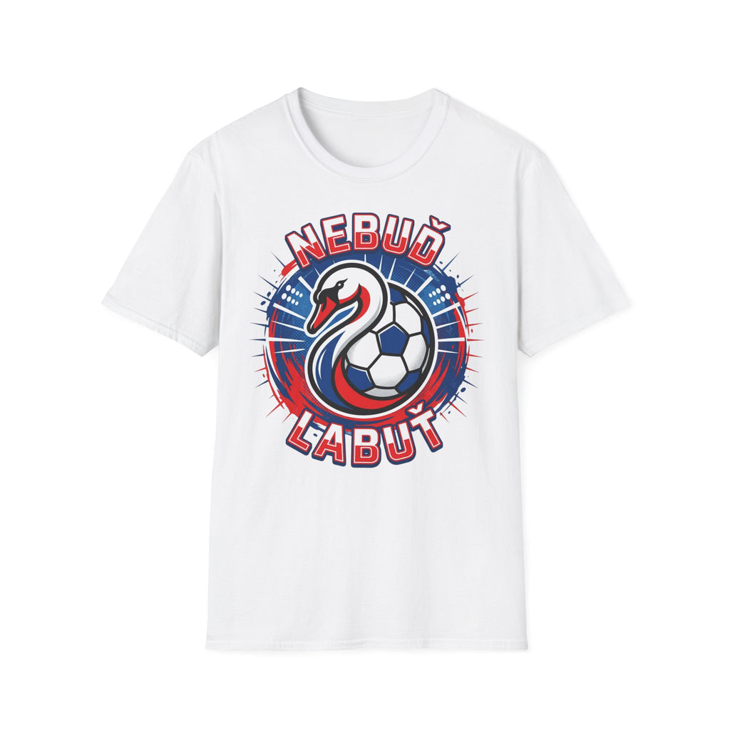 Soccer Swan Graphic T-Shirt — 'NEBUĎ L'ABUŤ' Personalized Czech Football Fan Tee