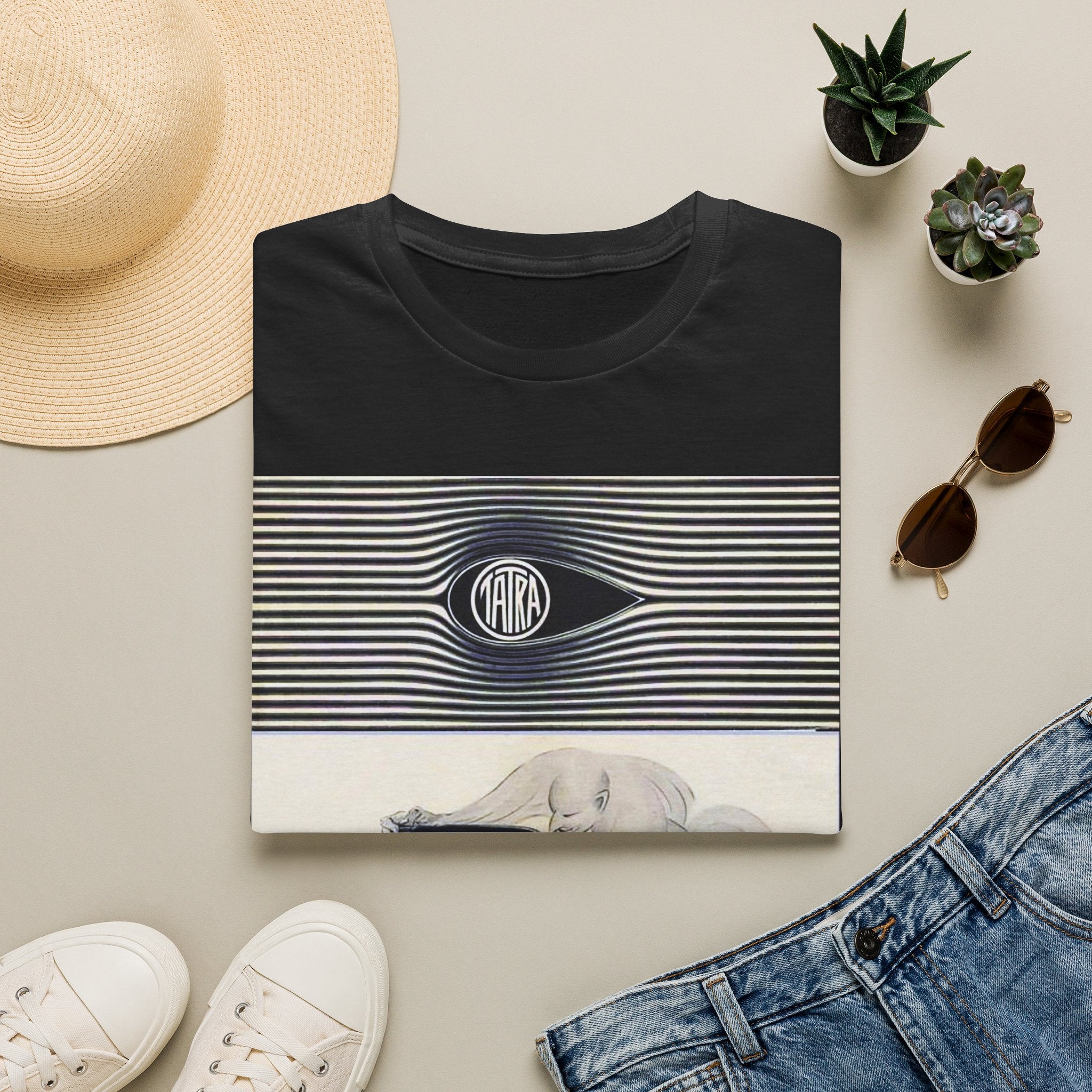 oryggy Originals Summer line Retro Stripes & Classic Car Illustration Tee