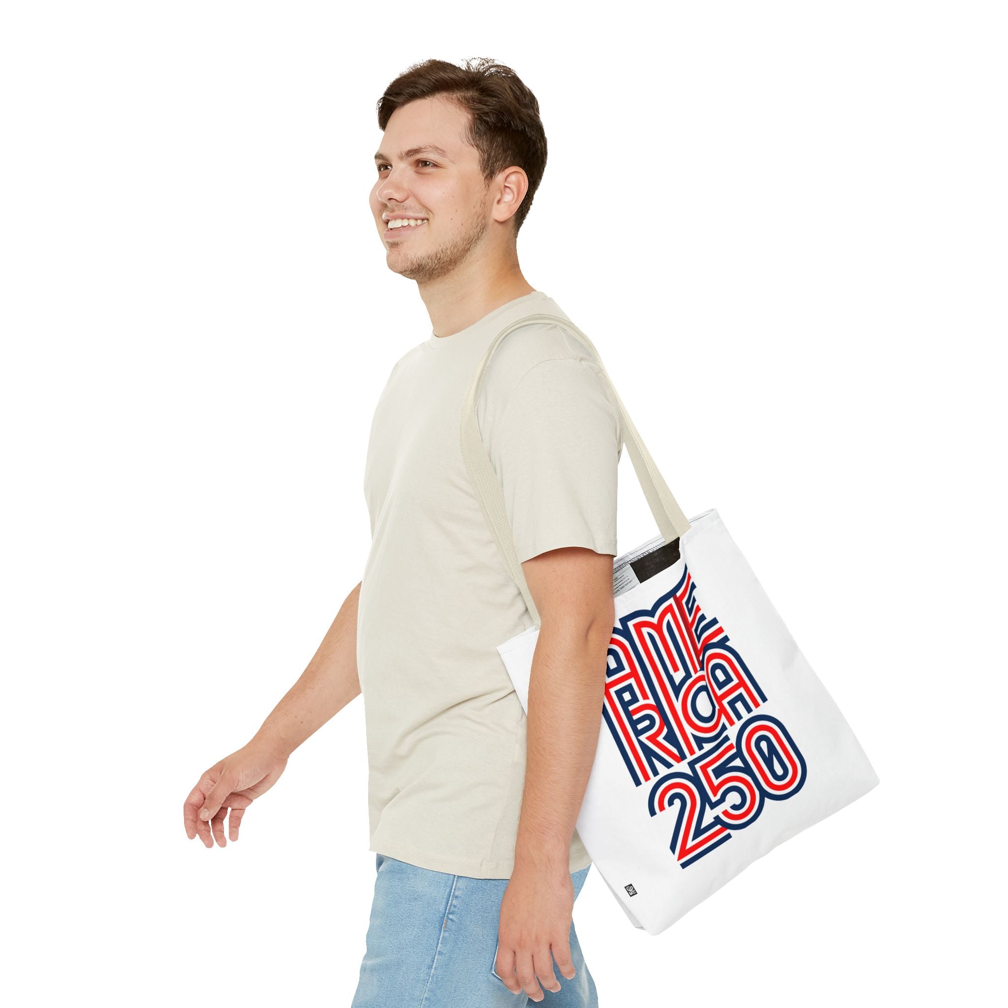 America 250 Tote Bag — Patriotic Red, White & Blue Commemorative Tote