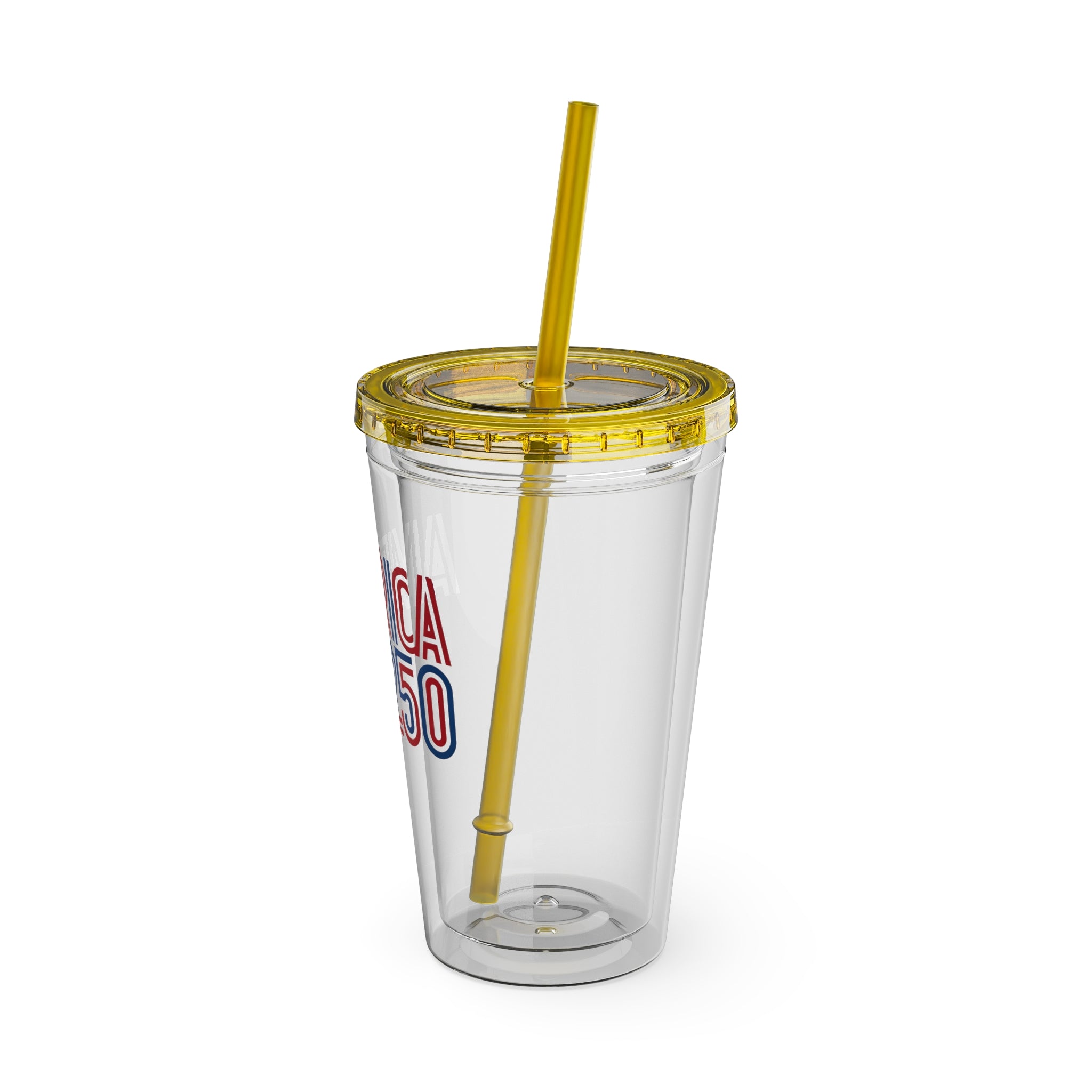 America 250 Tumbler | 16oz Clear Straw Cup