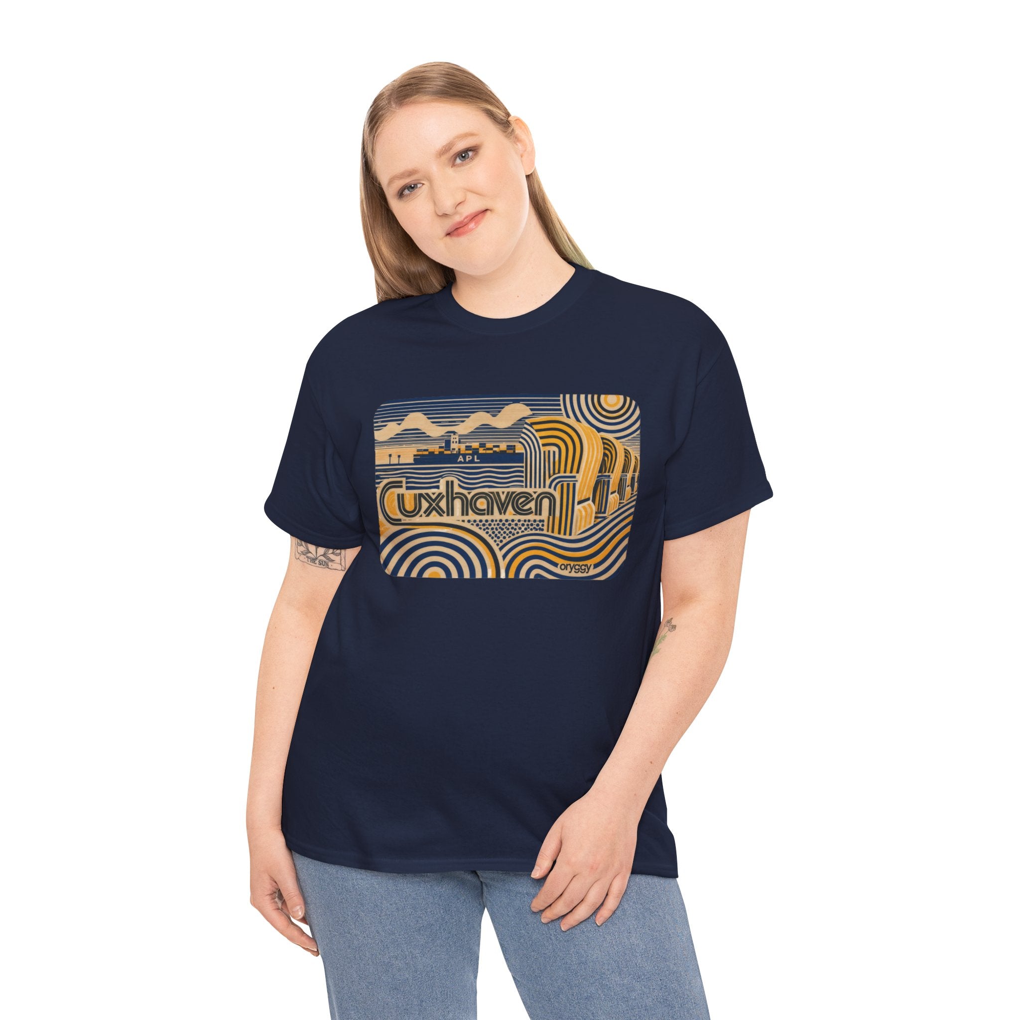 oryggy Originals Summer line Cuxhaven Retro Wave T‑Shirt — Vintage Coastal Graphic Tee