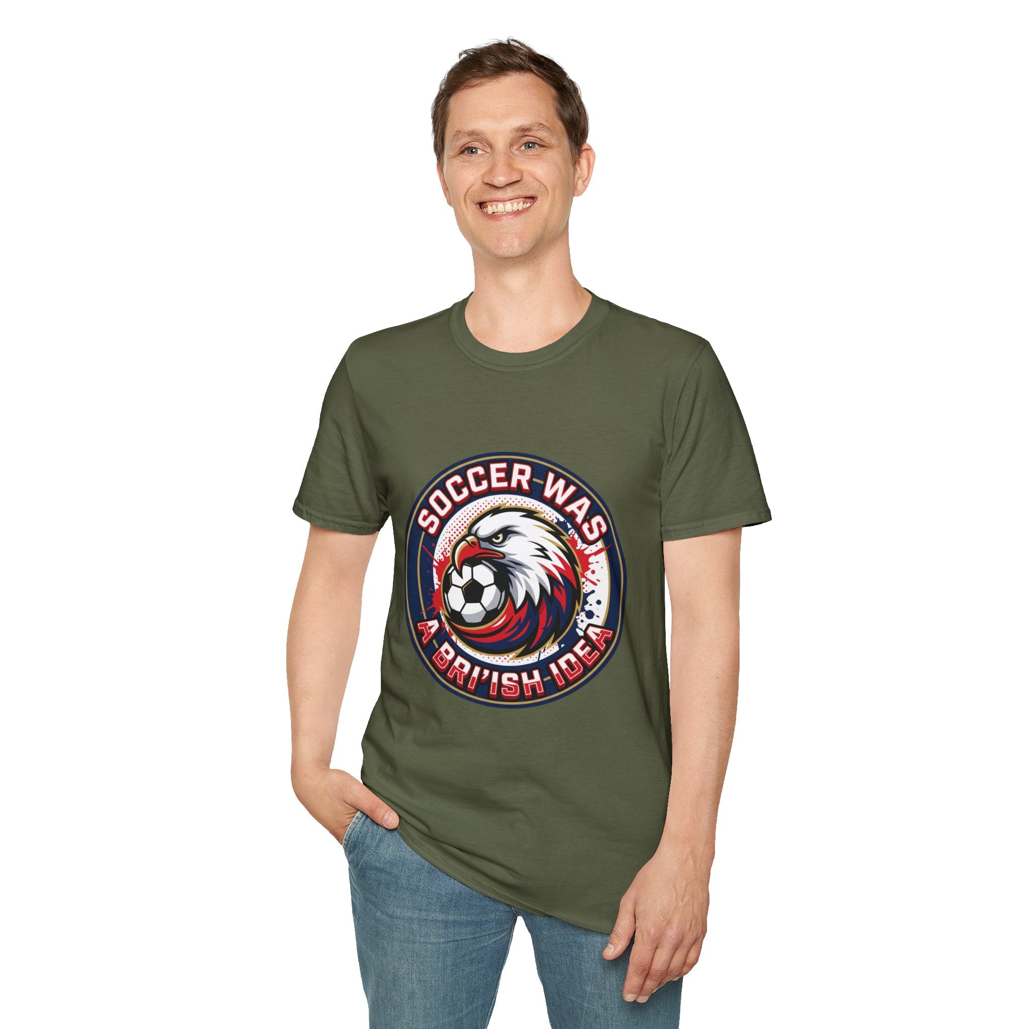 FIFA 2026 Soccer Eagle T-Shirt — "Soccer was a Bri'ish idea" Vintage Soccer Graphic Tee