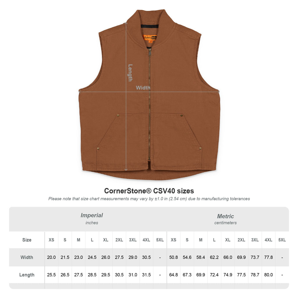 America 250 Embroidered Workwear Duck Cloth Vest — Durable Brown Utility Vest with Logo Patch