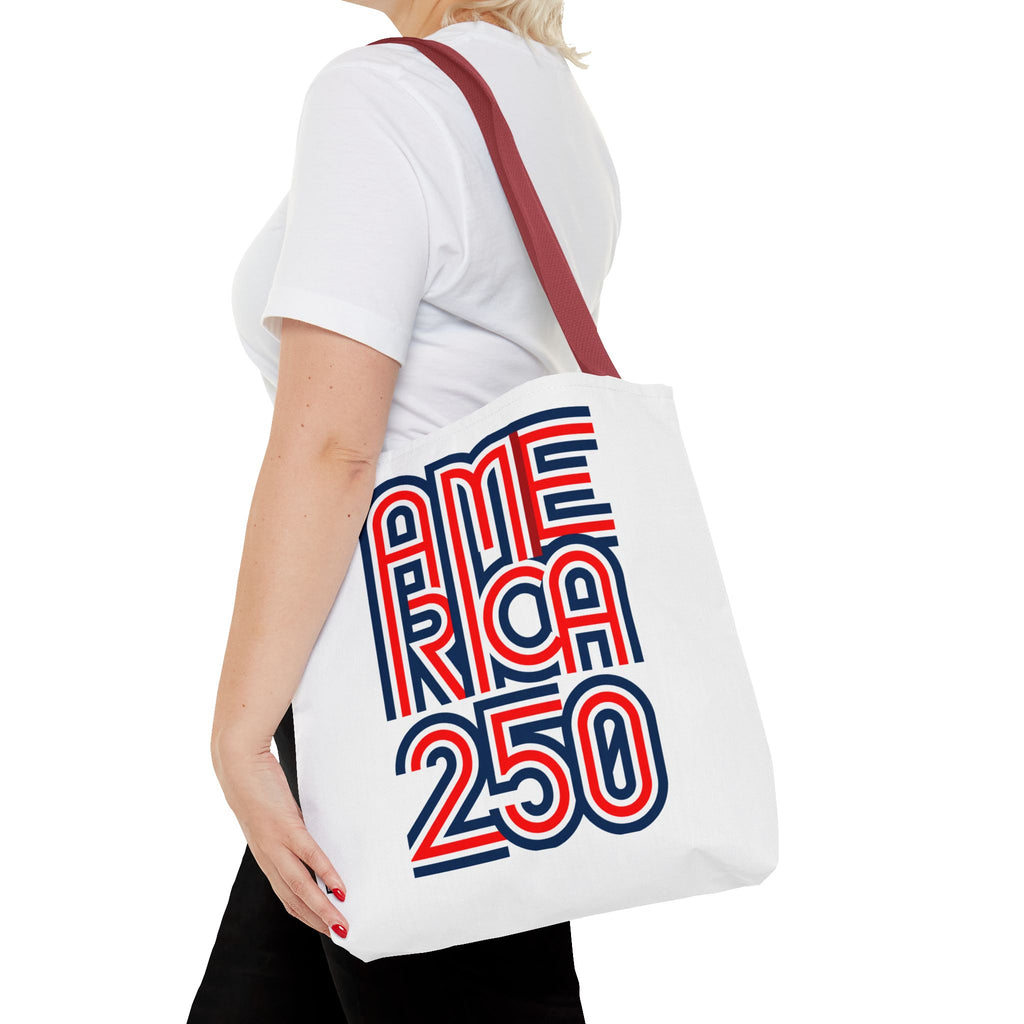America 250 Tote Bag — Patriotic Red, White & Blue Commemorative Tote