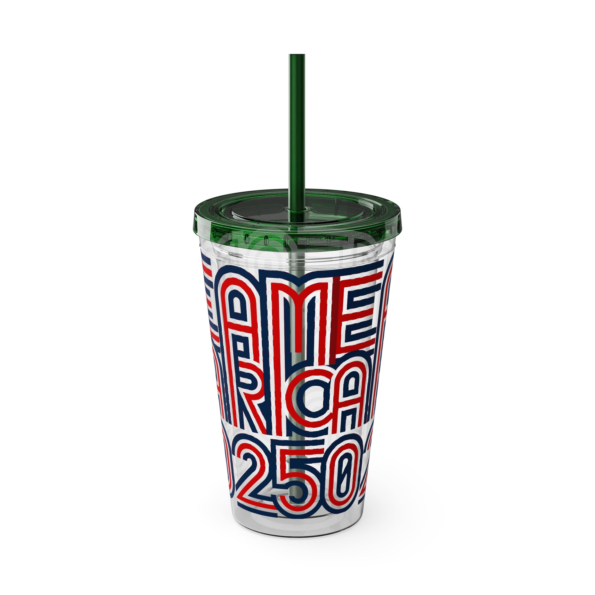 America 250 Tumbler | Patriotic Red White Blue Straw Cup