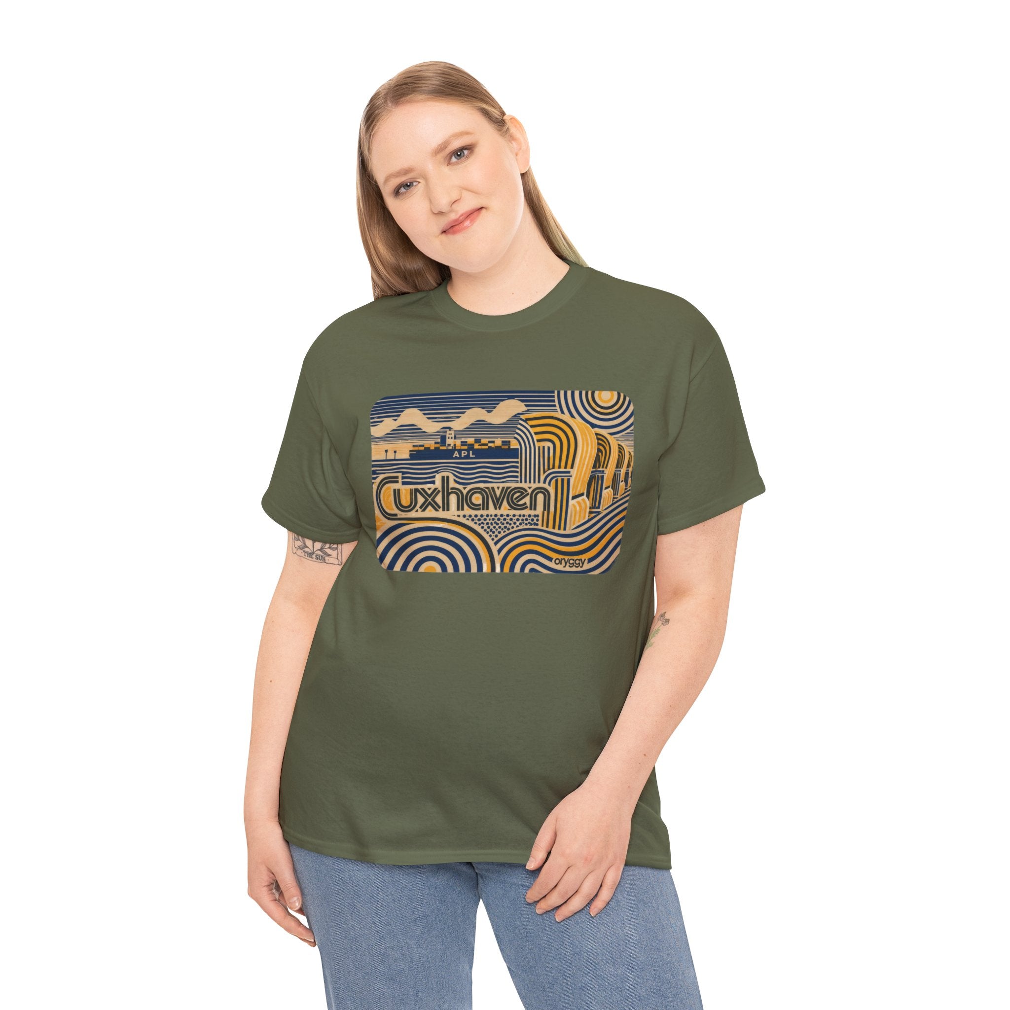 oryggy Originals Summer line Cuxhaven Retro Wave T‑Shirt — Vintage Coastal Graphic Tee