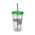 America 250 Tumbler | 16oz Clear Straw Cup