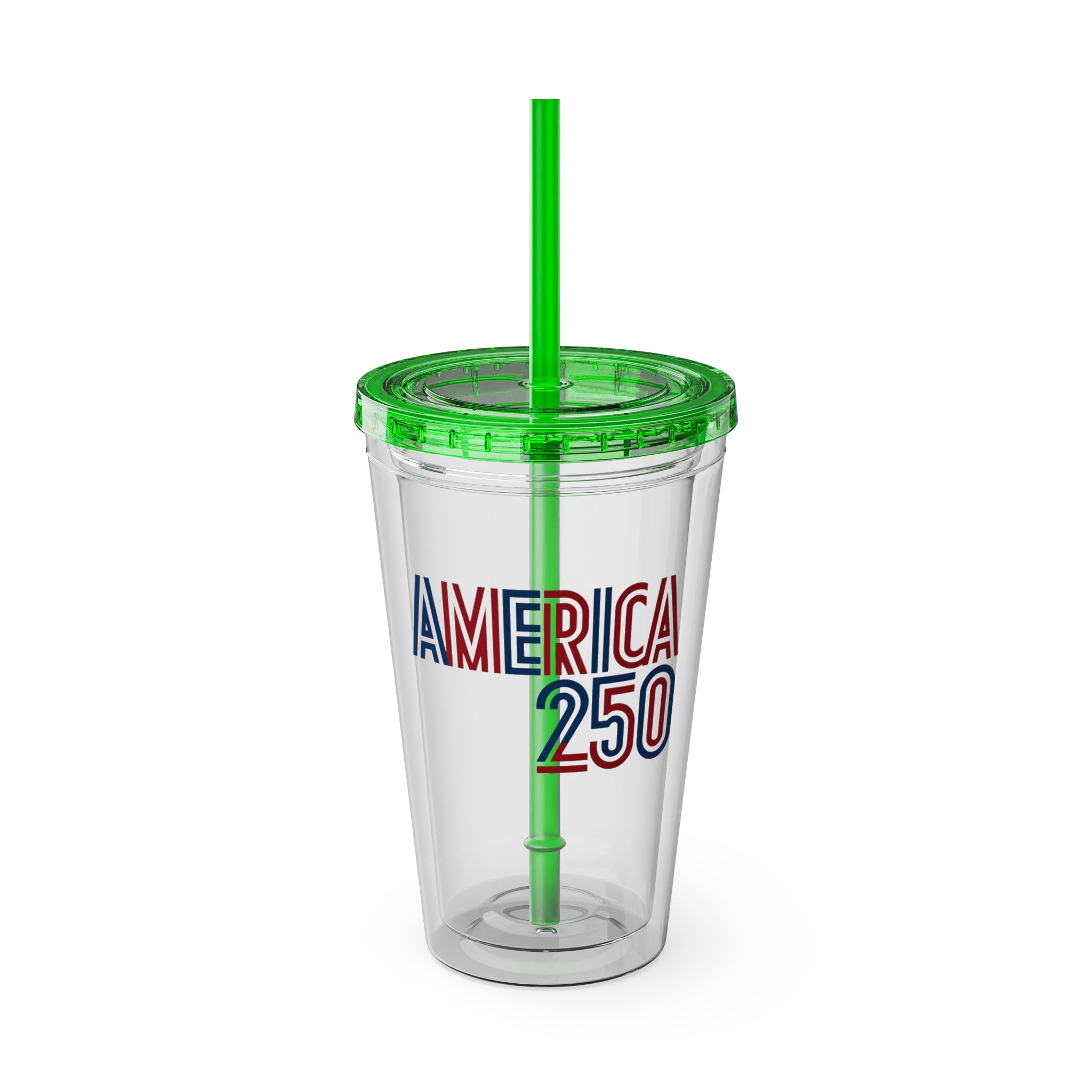 America 250 Tumbler | 16oz Clear Straw Cup